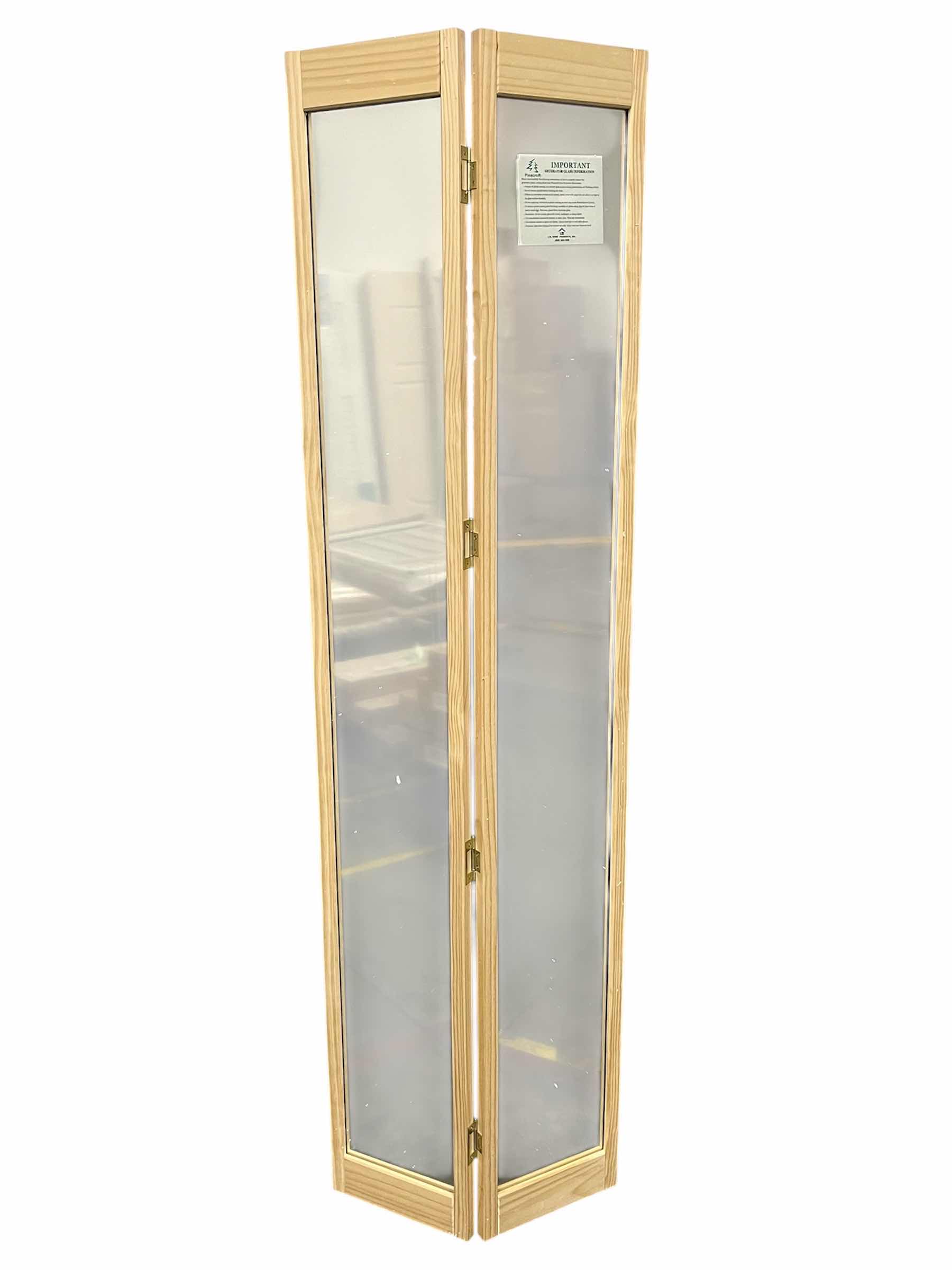 Photo 1 of PINECROFT TRADITIONAL MIRROR PANELS NATURAL PINE WOOD FULL-LITE UNIVERSAL REVERSIBLE INTERIOR BIFOLD DOOR 24” X 80”