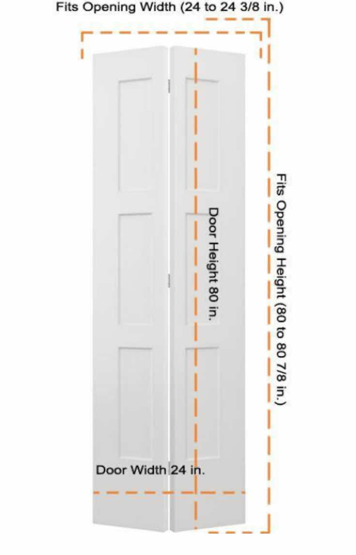 Photo 1 of JELD-WEN WHITE FINISH BIRKDALE HOLLOW CORE INTERIOR CLOSET BIFOLD DOOR 24” X 80”