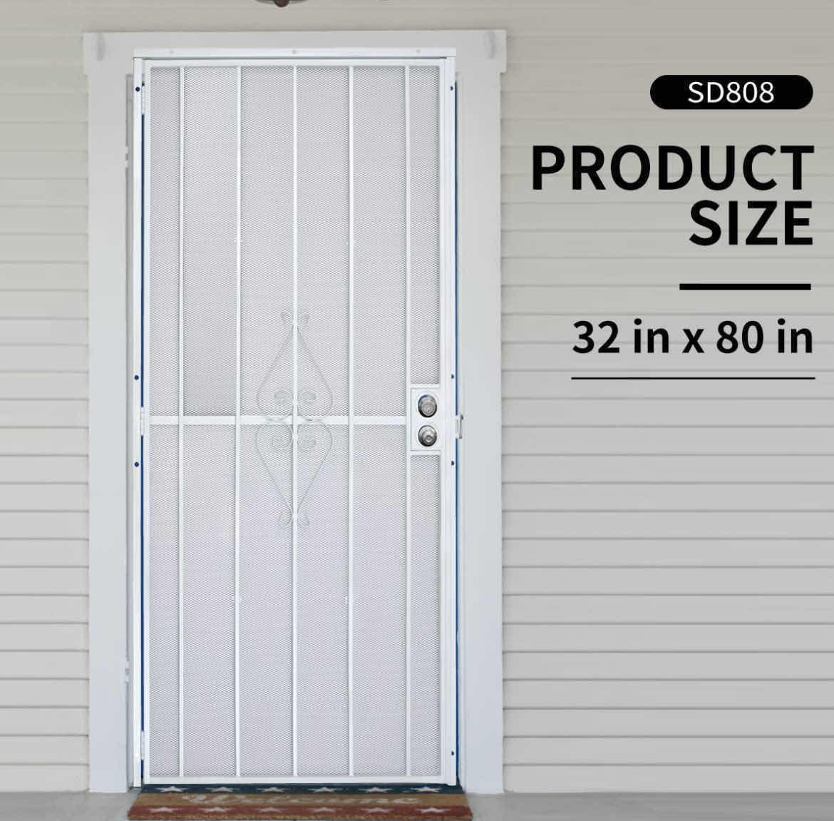 Photo 1 of NEW GRISHAM 808 PROTECTOR DELUXE WHITE FINISH STEEL SECURITY DOOR W FRAME 32” X 80”