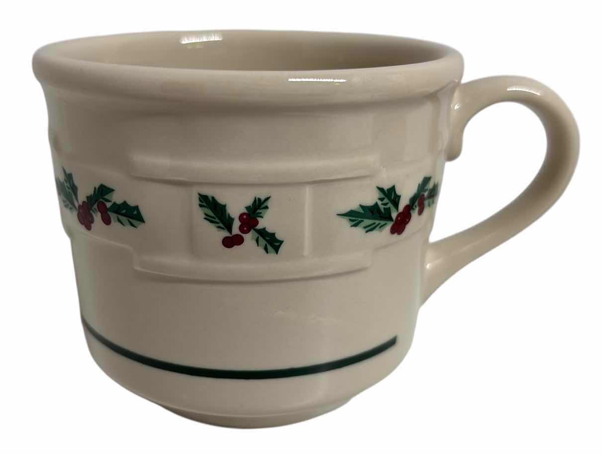 Photo 1 of LONGABERGER POTTERY WOVEN TRADITIONS HOLLY COLLECTION, 3” FLAT CUPS MUGS (2 PCS)