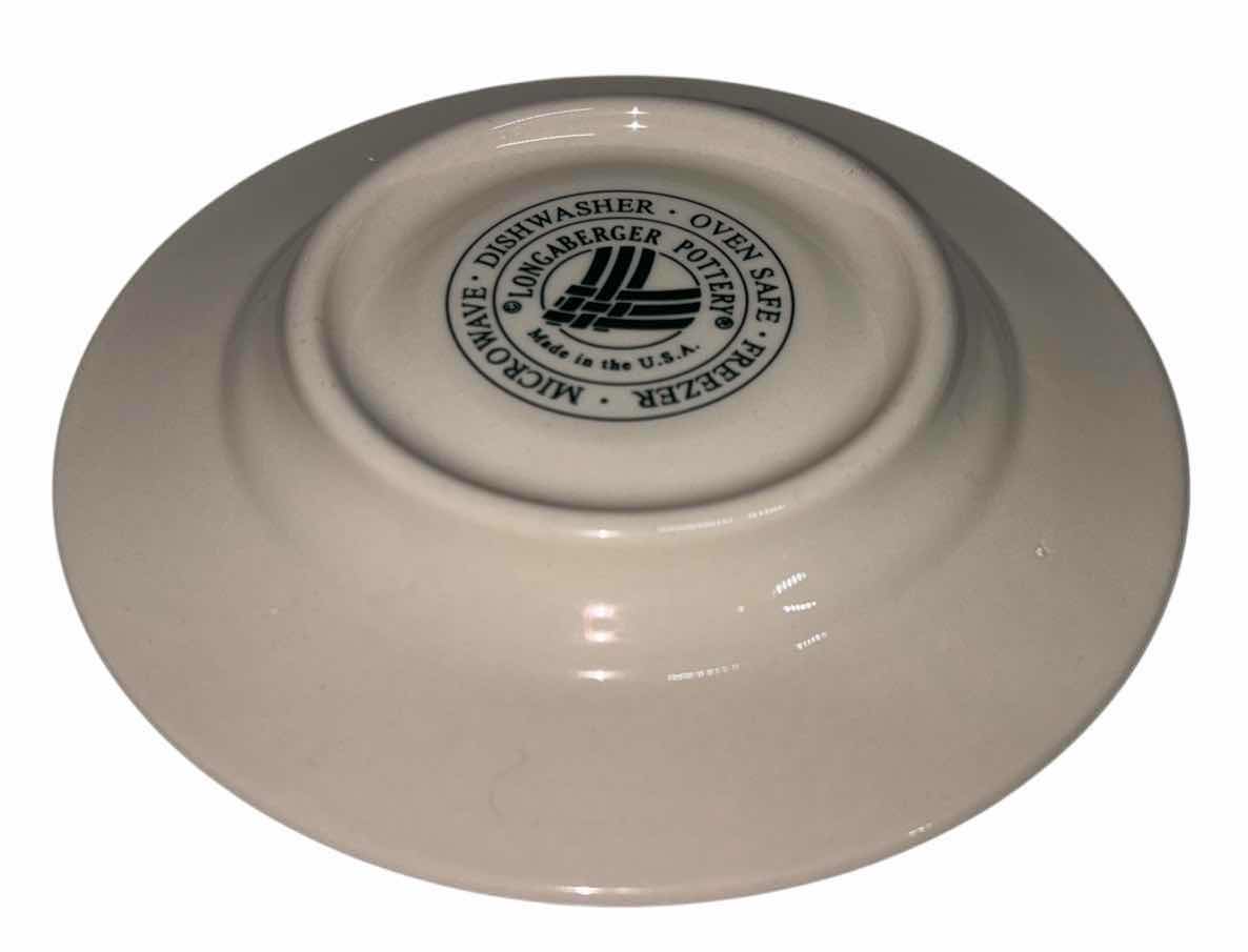 Photo 1 of LONGABERGER POTTERY WOVEN TRADITIONS HOLLY COLLECTION, 5.75” SAUCER PLATES (2)