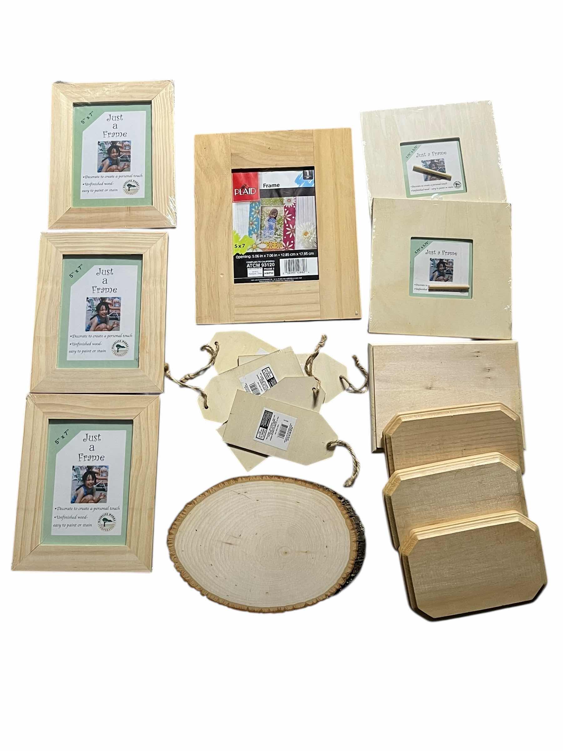 Photo 1 of NATURAL WOOD FRAMES W PLAQUE & TAGS (16PCS)