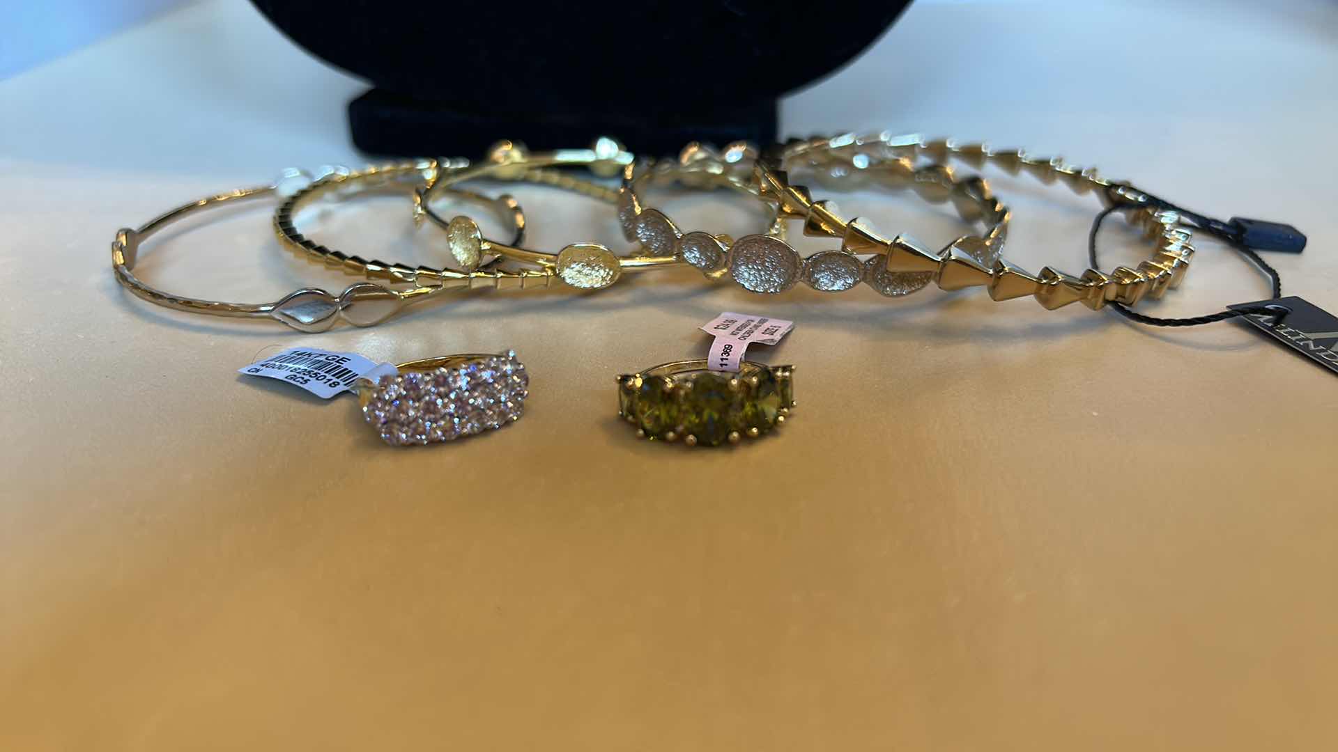 Photo 1 of NEW GOLD JEWELRY ASSORTMENT 14K ELECTROPLATED RINGS SIZE 5 and 6