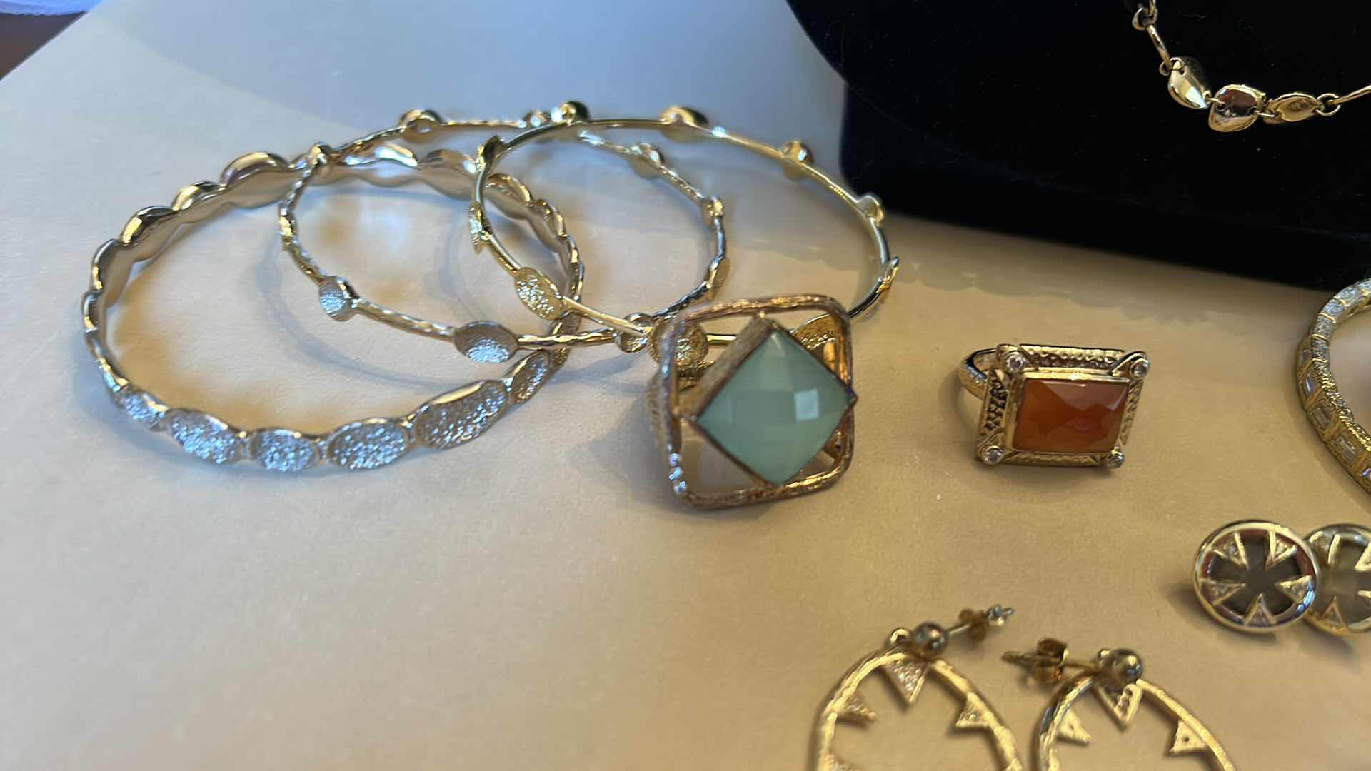 Photo 1 of COSTUME JEWELRY ASSORTMENT 14K GOLD ELECTROPLATED RINGS 5 & 6