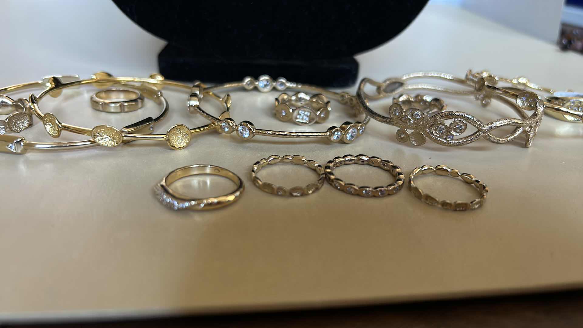 Photo 1 of FASHION JEWELRY ASSORTMENT 14K GOLD ELECTROPLATED RINGS 5 & 6