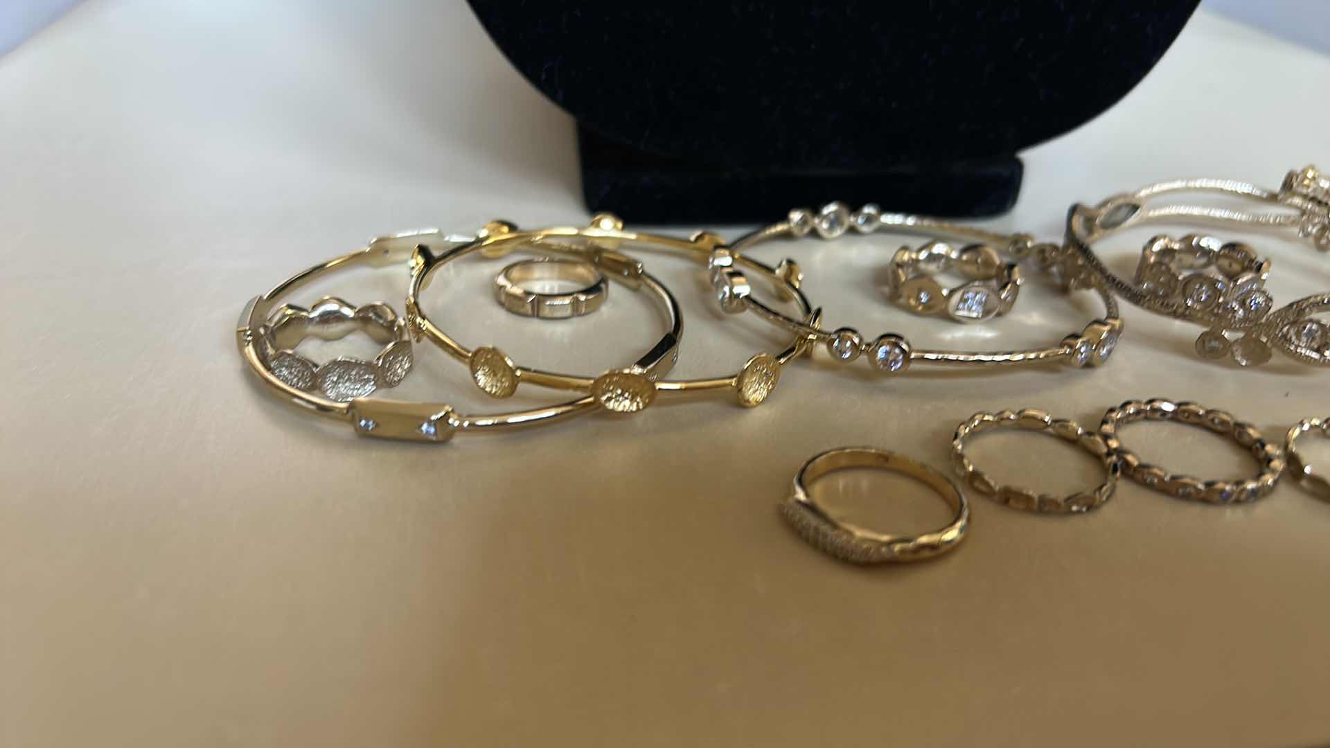 Photo 1 of FASHION JEWELRY ASSORTMENT 14K GOLD ELECTROPLATED RINGS 5 & 6