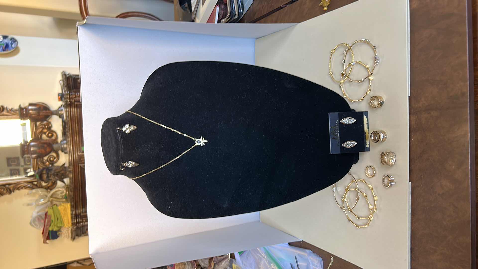 Photo 1 of COSTUME JEWELRY ASSORTMENT 14K GOLD ELECTROPLATED RINGS 5 & 6