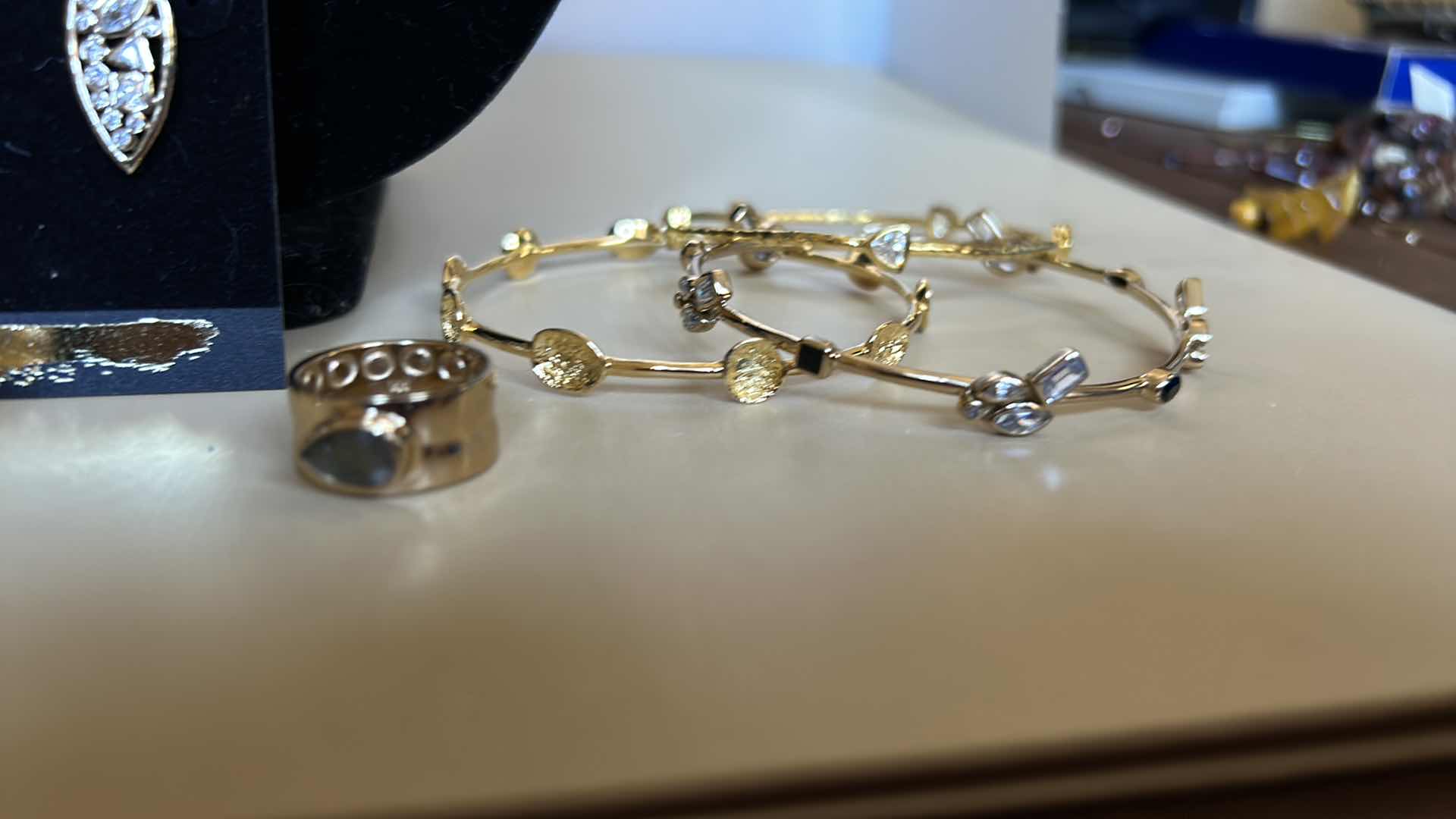 Photo 1 of COSTUME JEWELRY ASSORTMENT 14K GOLD ELECTROPLATED RINGS 5 & 6