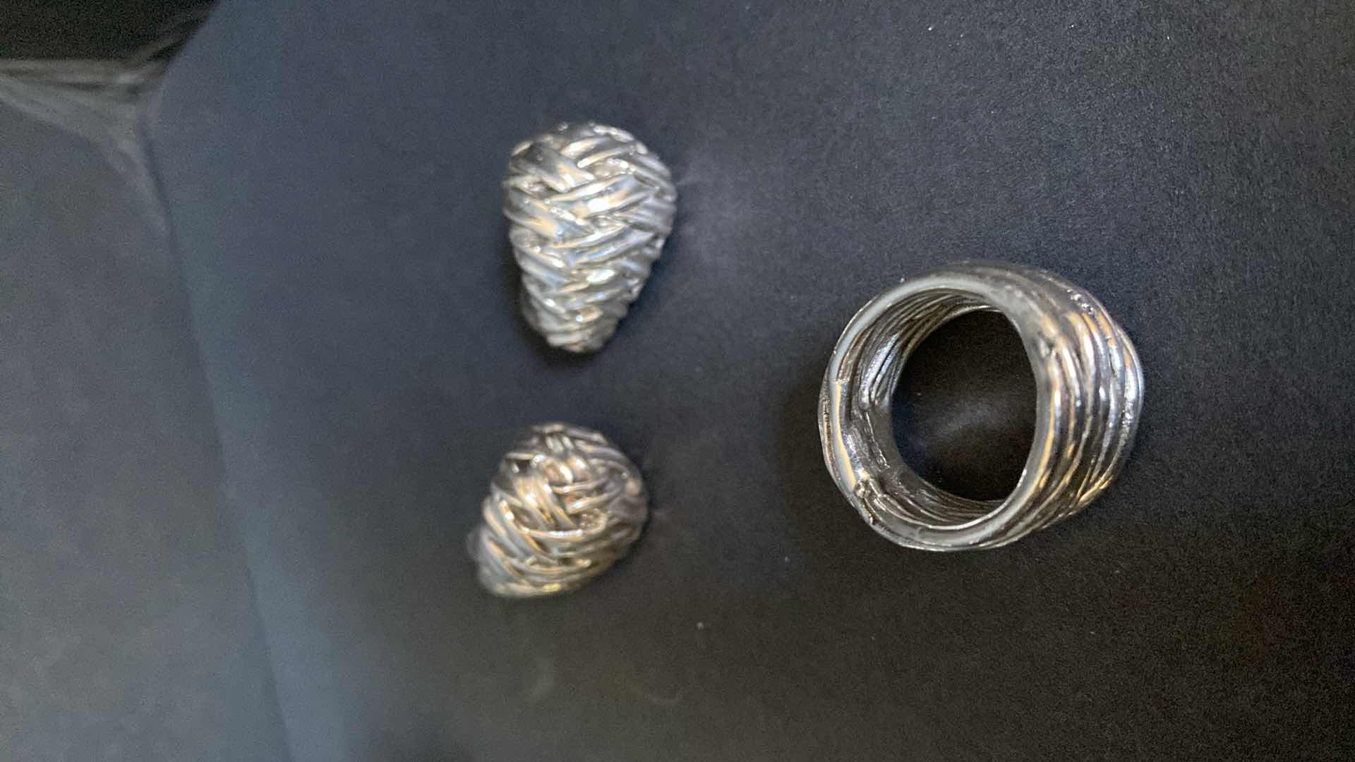 Photo 1 of ELECTROPLATED SILVER JEWELRY FROM ISRAEL EARRINGS AND RINGS