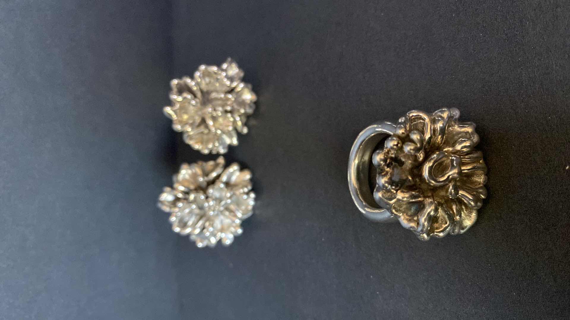 Photo 1 of ELECTROPLATED SILVER JEWELRY FROM ISRAEL EARRINGS AND RINGS