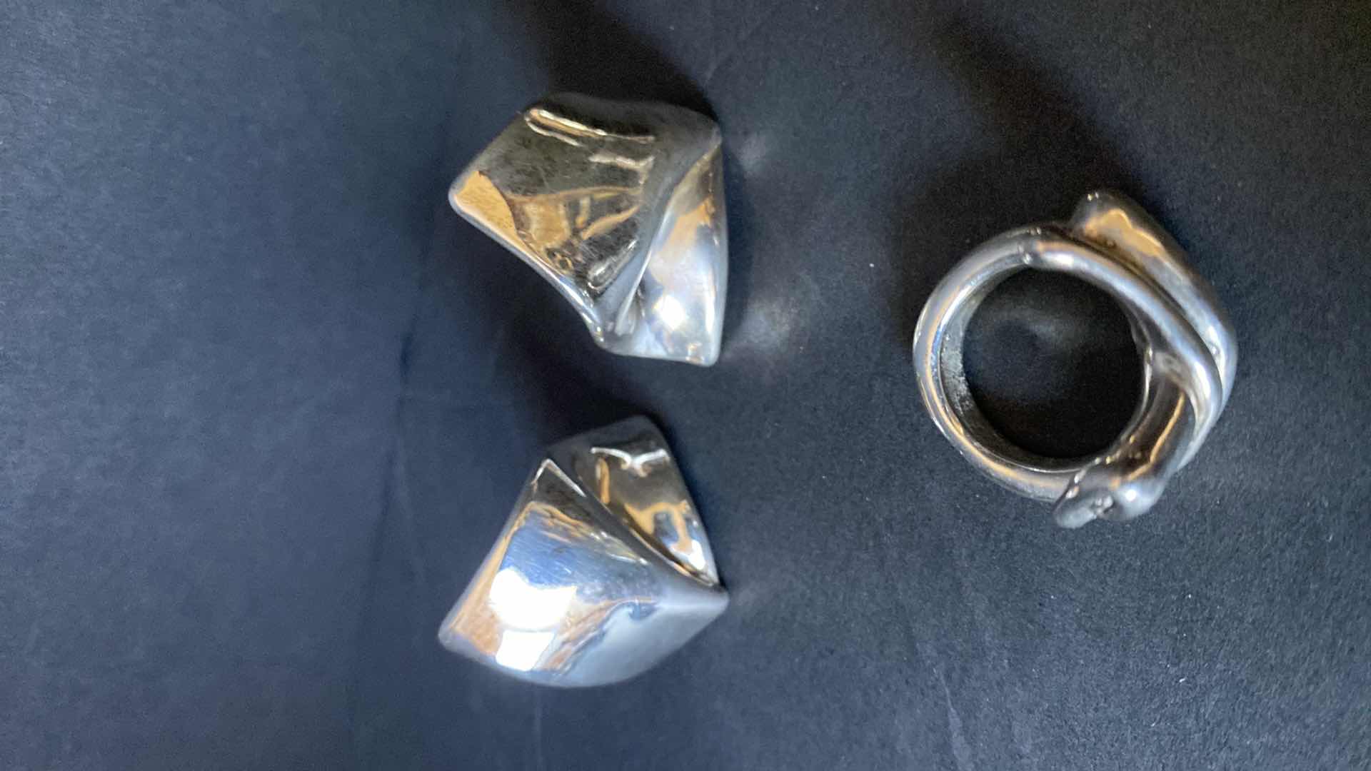 Photo 1 of ELECTROPLATED SILVER JEWELRY FROM ISRAEL EARRINGS AND RINGS