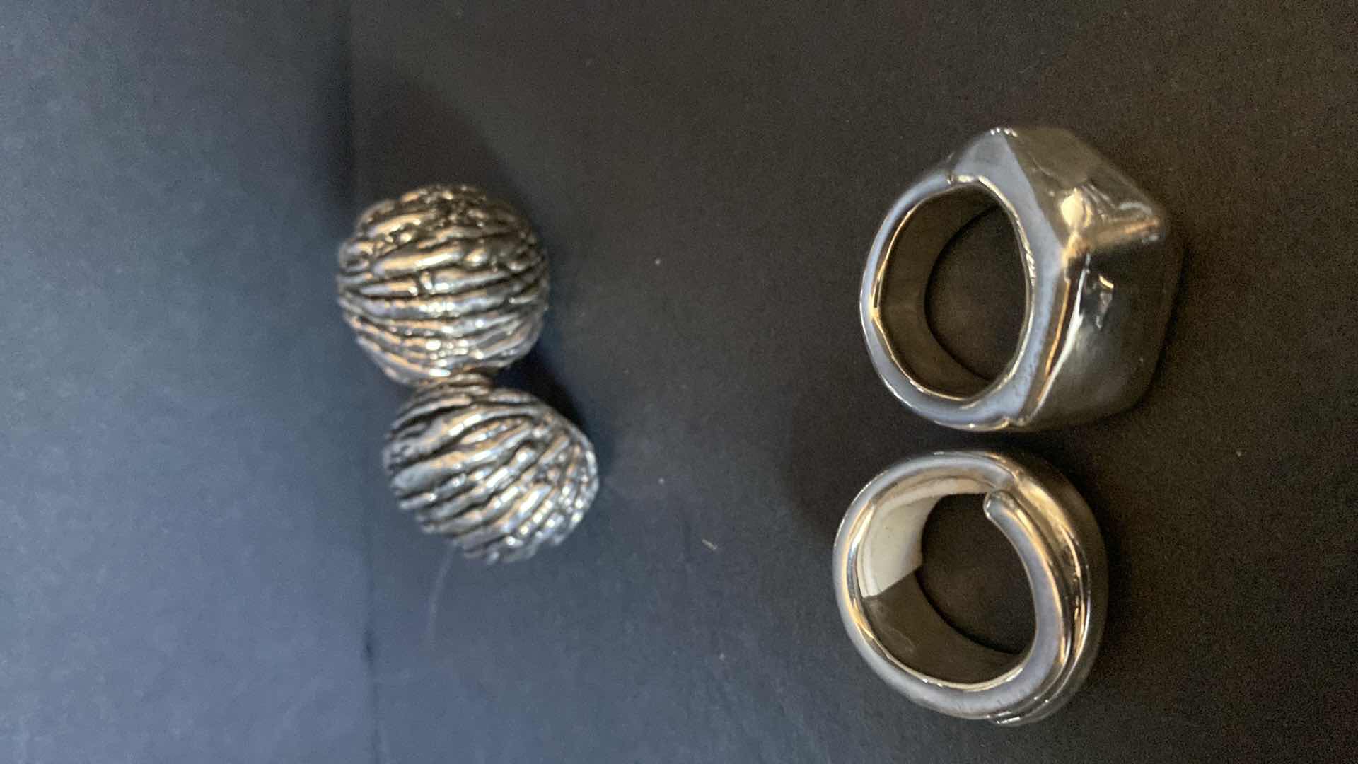 Photo 1 of ELECTROPLATED SILVER JEWELRY FROM ISRAEL EARRINGS AND RINGS