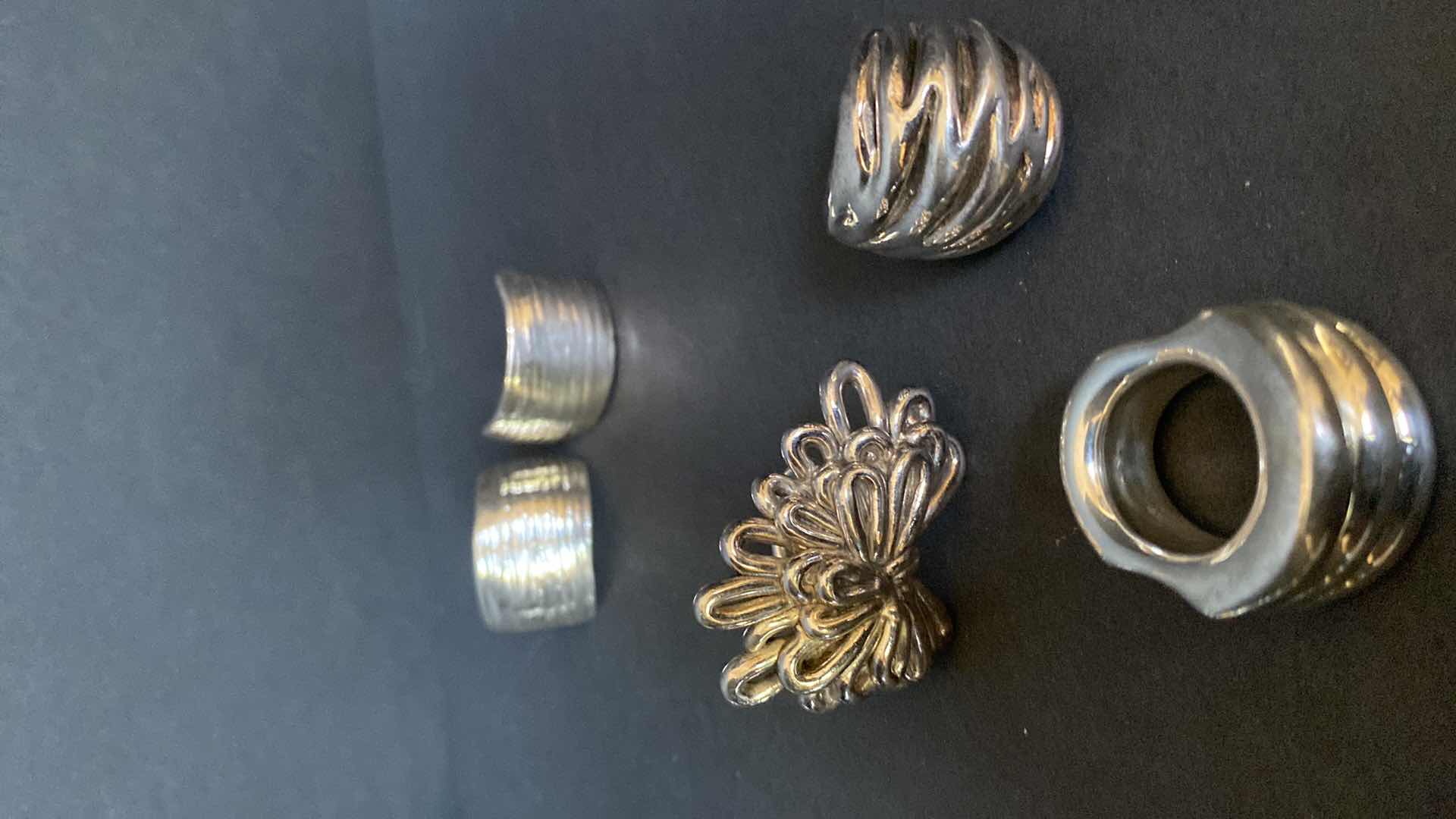 Photo 1 of ELECTROPLATED SILVER JEWELRY FROM ISRAEL EARRINGS AND RINGS