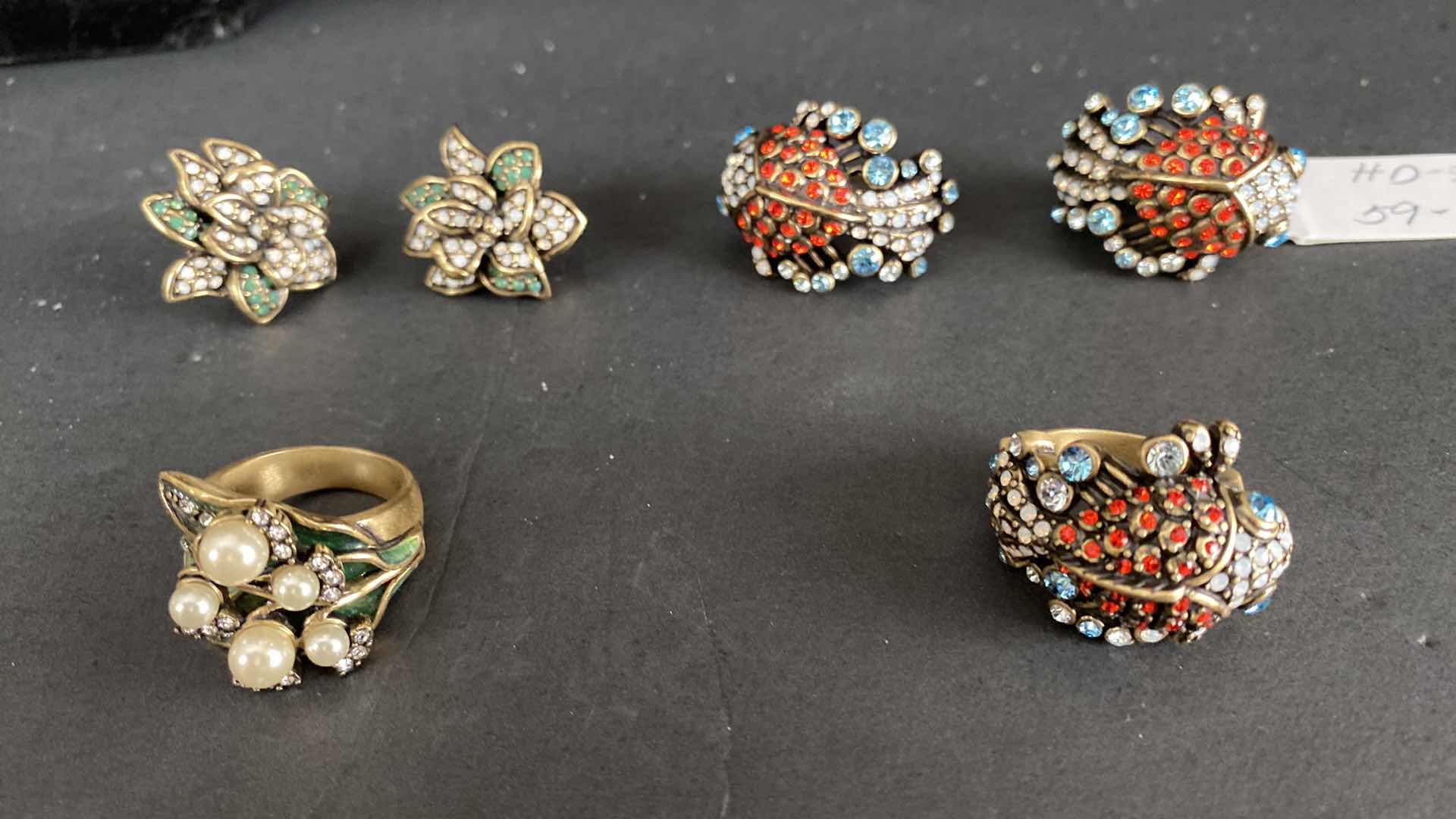 Photo 1 of HEIDI DAUS CLIP ON EARRINGS AND RINGS COSTUME JEWELRY $250