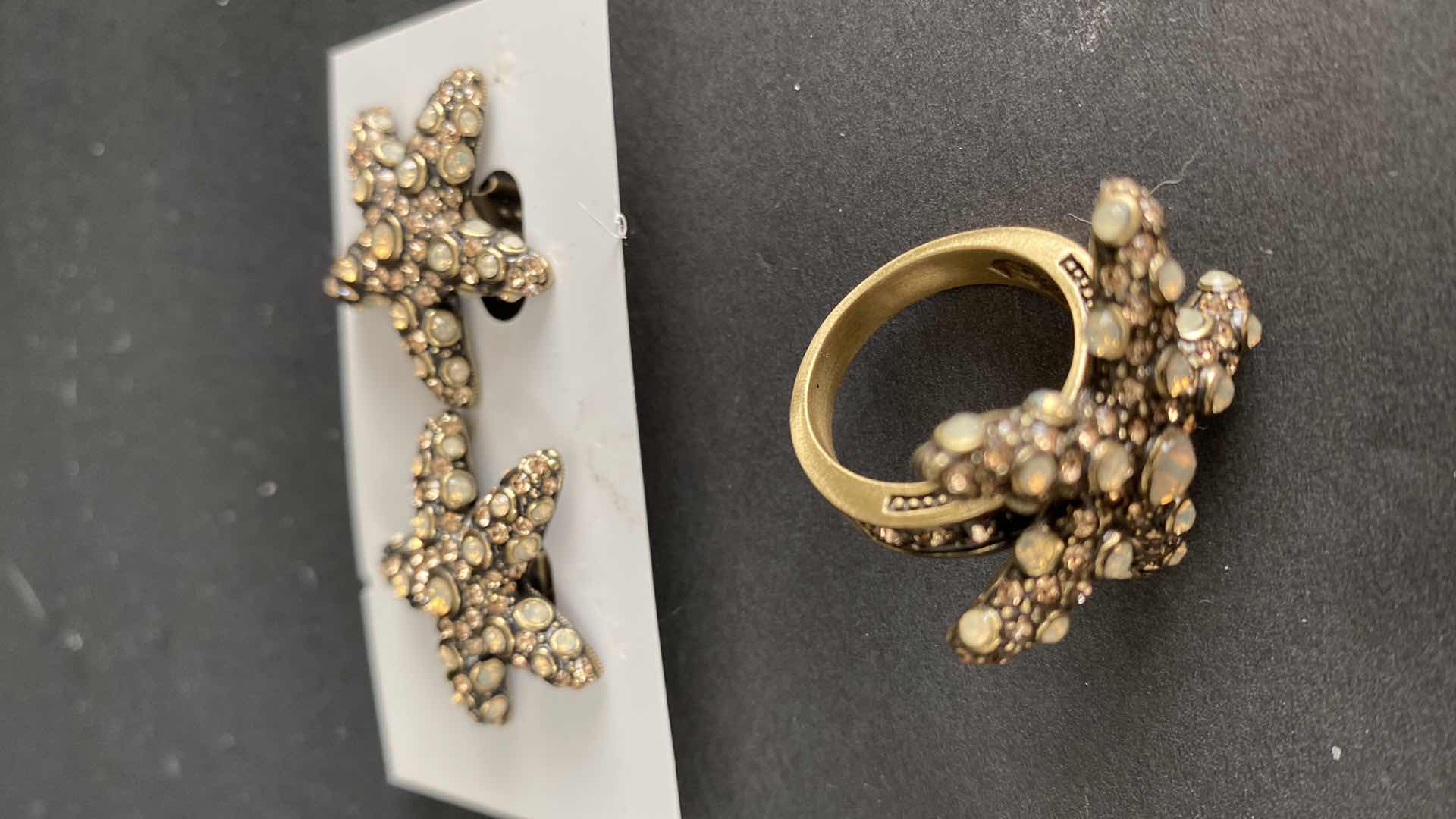 Photo 1 of HEIDI DAUS CLIP ON EARRINGS AND RINGS COSTUME JEWELRY $250