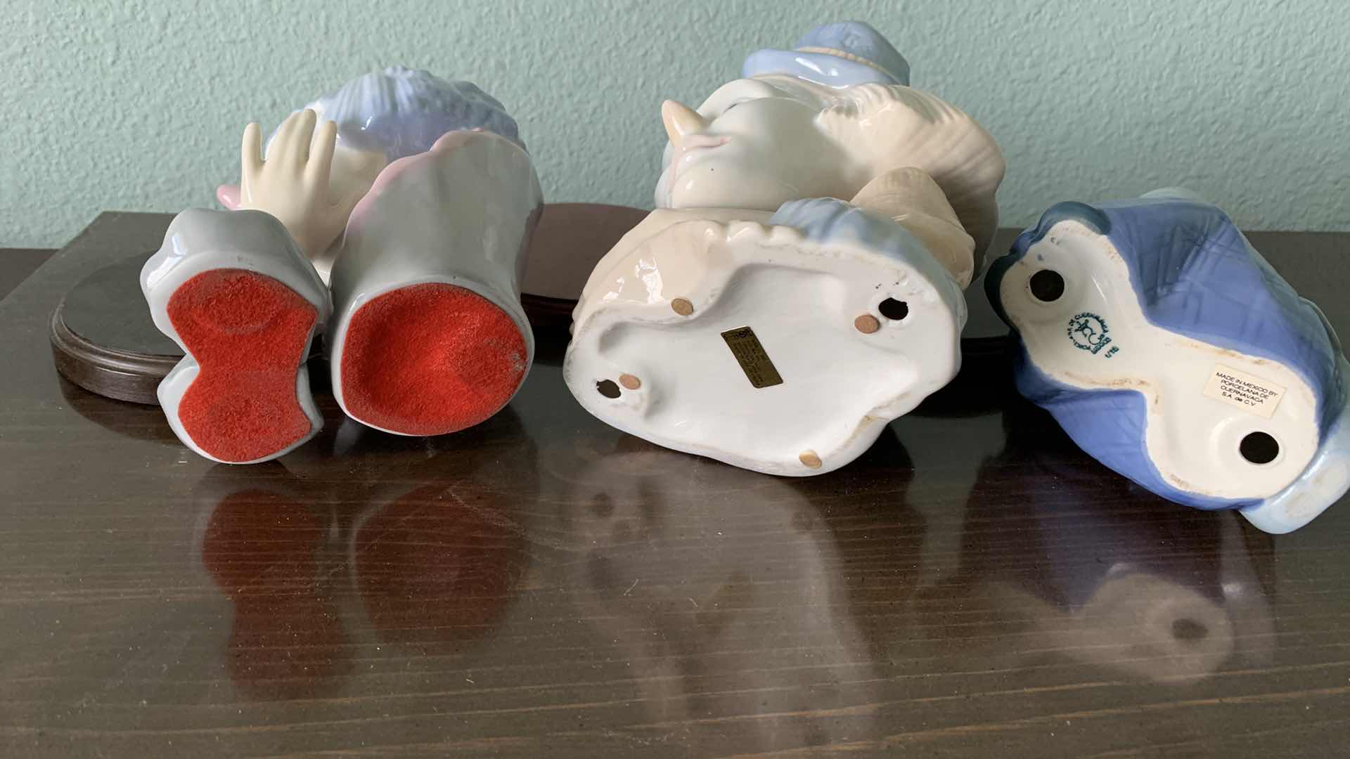 Photo 1 of 3 PORCELAIN CLOWN STATUES TALLEST IS 8”