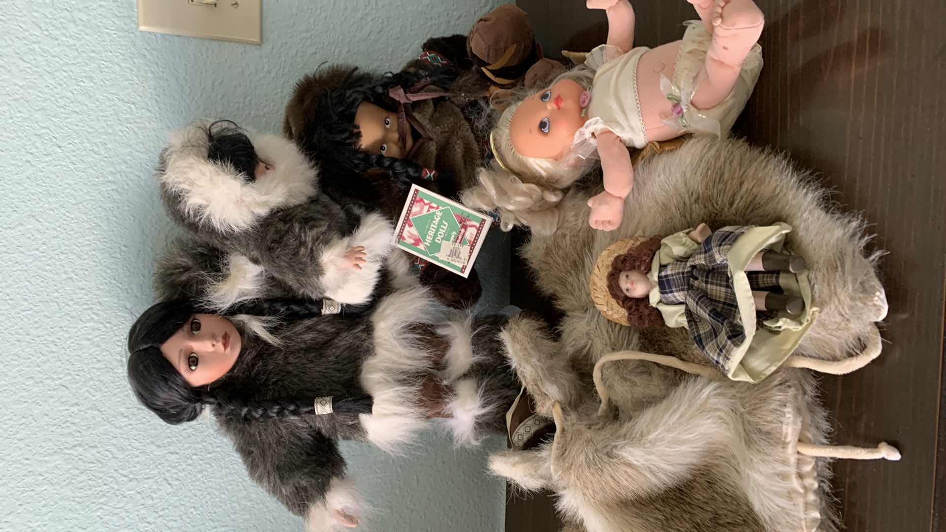 Photo 1 of HERITAGE DOLLS ESKIMO MOTHER AND DAUGHTER AND OTHER DOLLS