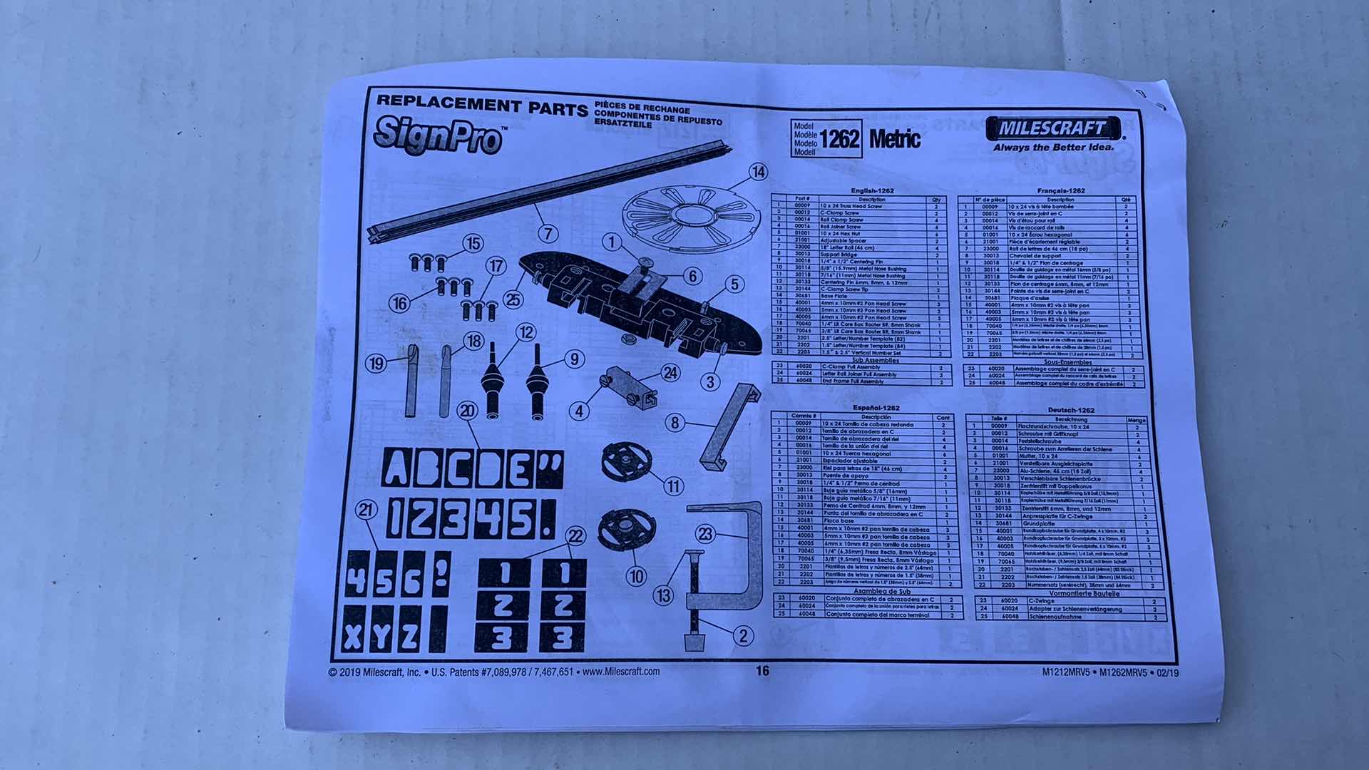 Photo 1 of MILESCRAFT SIGNPRO REPLACEMENT PARTS