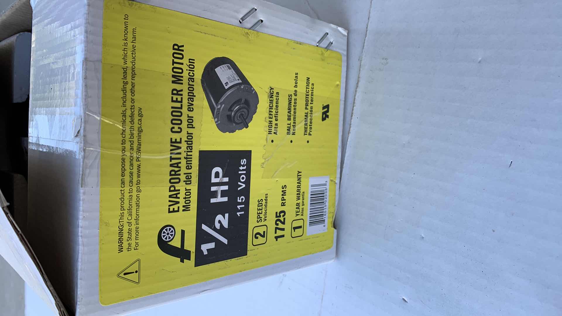 Photo 1 of EVAPORATIVE COOLER MOTOR