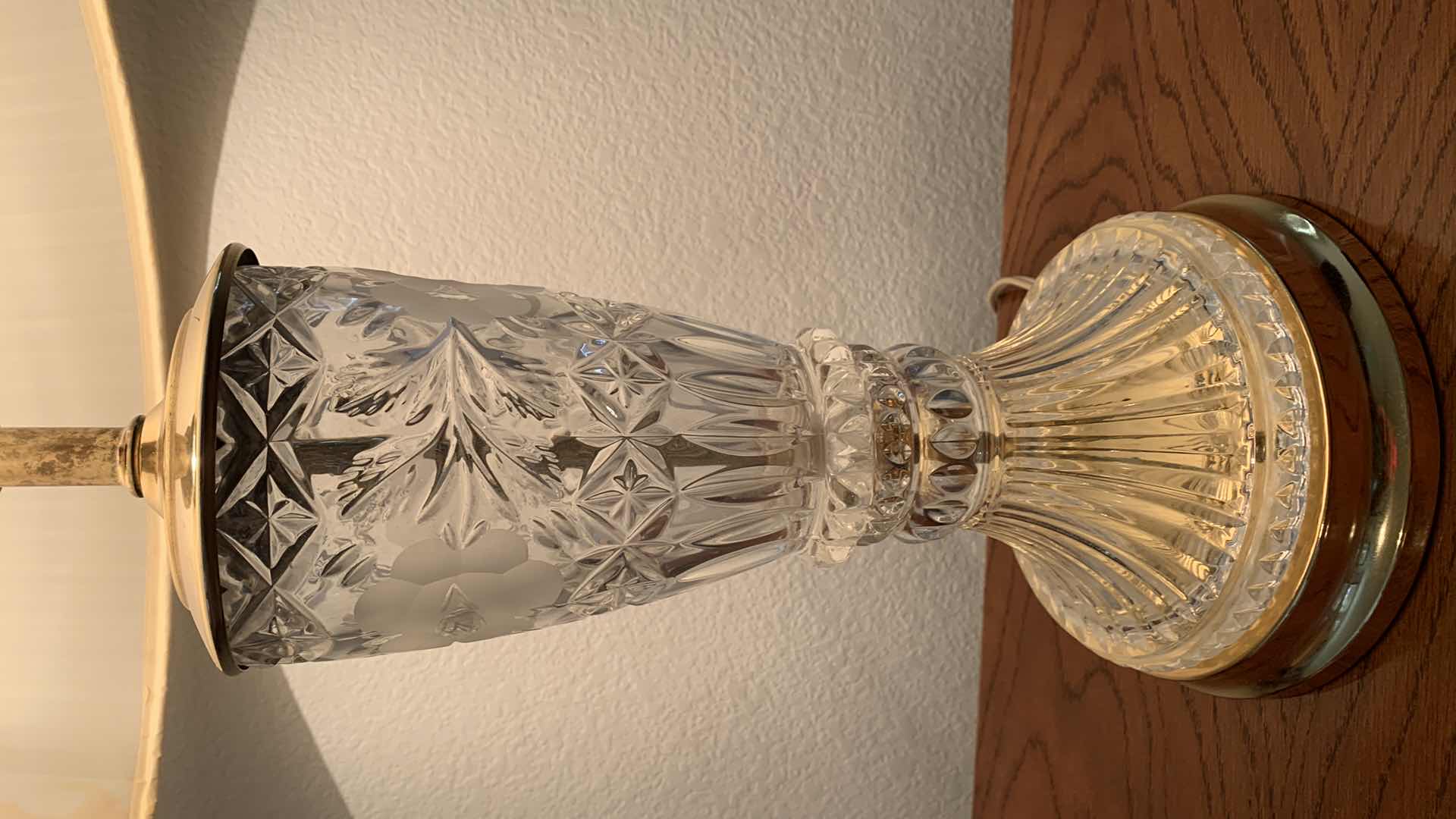 Photo 1 of VINTAGE CRYSTAL LAMP STAR CUT DESIGN 28” $250