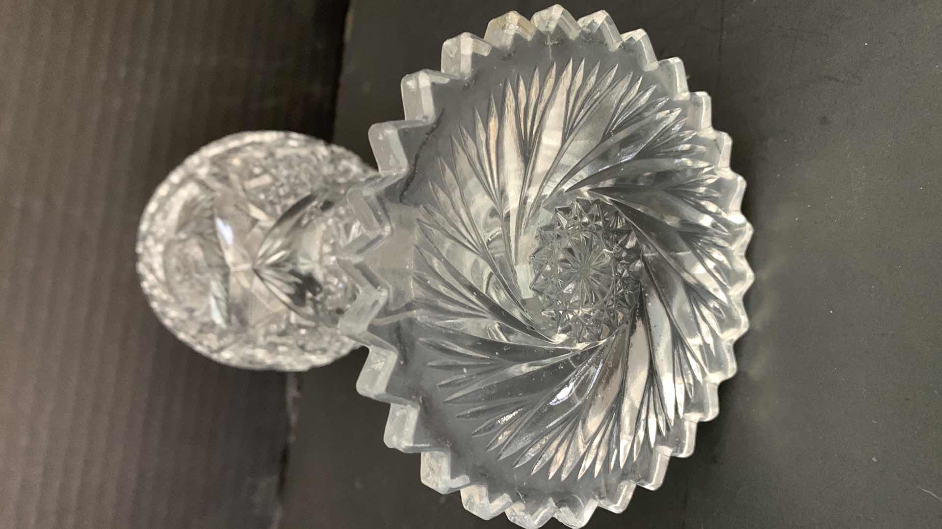 Photo 1 of 1920 IMPERIAL GLASS VASE ROSE MARIE PATTERN 9” TALL