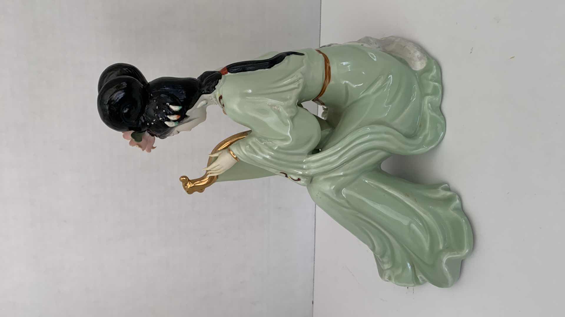 Photo 1 of ORIENTAL INSPIRED PORCELAIN STATUE 10” X 11”