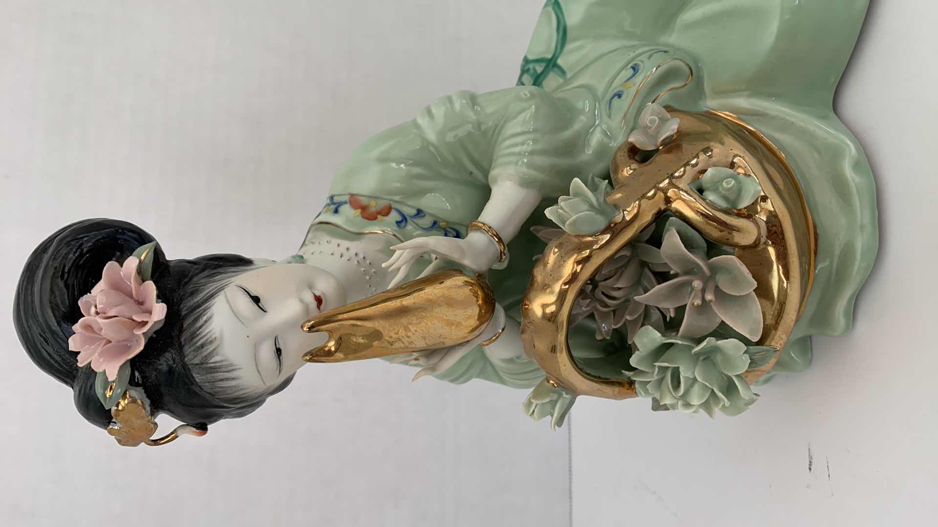 Photo 1 of ORIENTAL INSPIRED PORCELAIN STATUE 11” X 10”