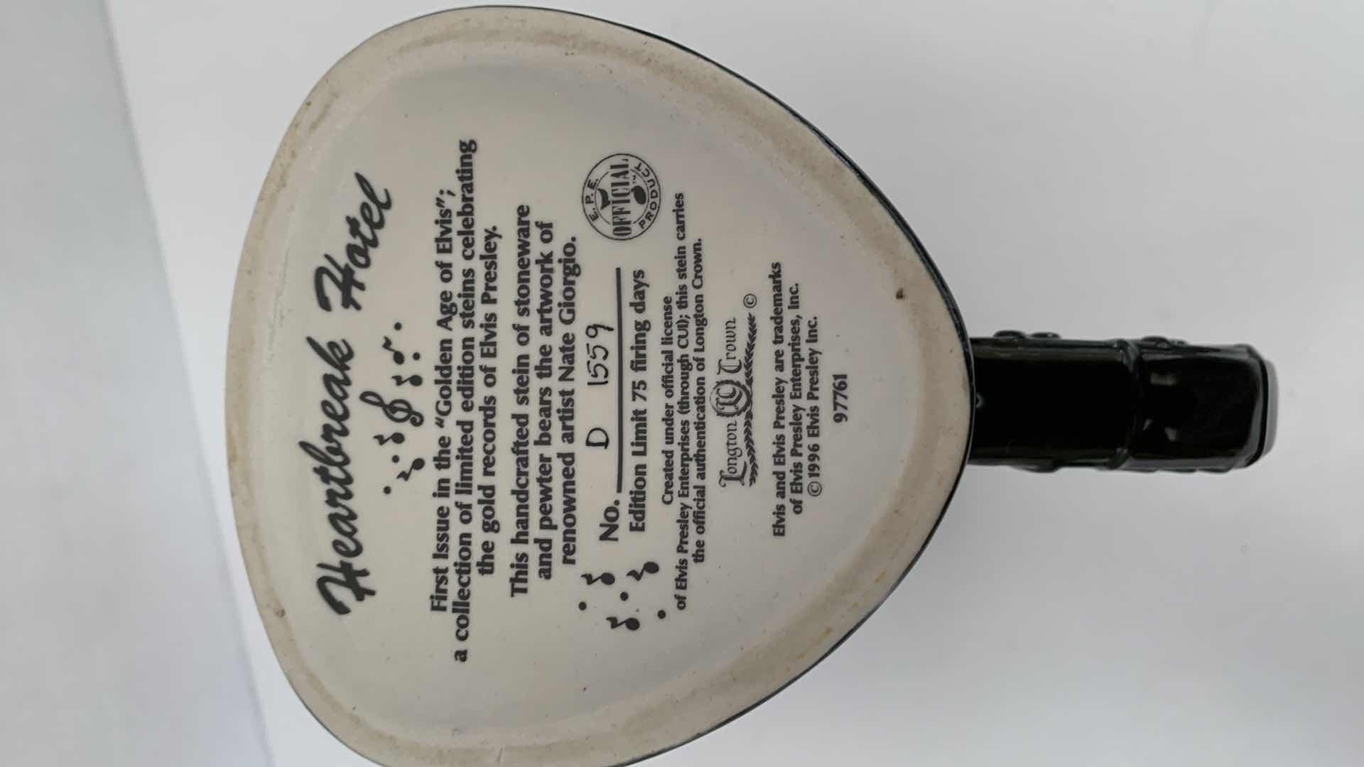 Photo 1 of ELVIS PRESLEY HEARTBREAK HOTEL BEER MUG 8”