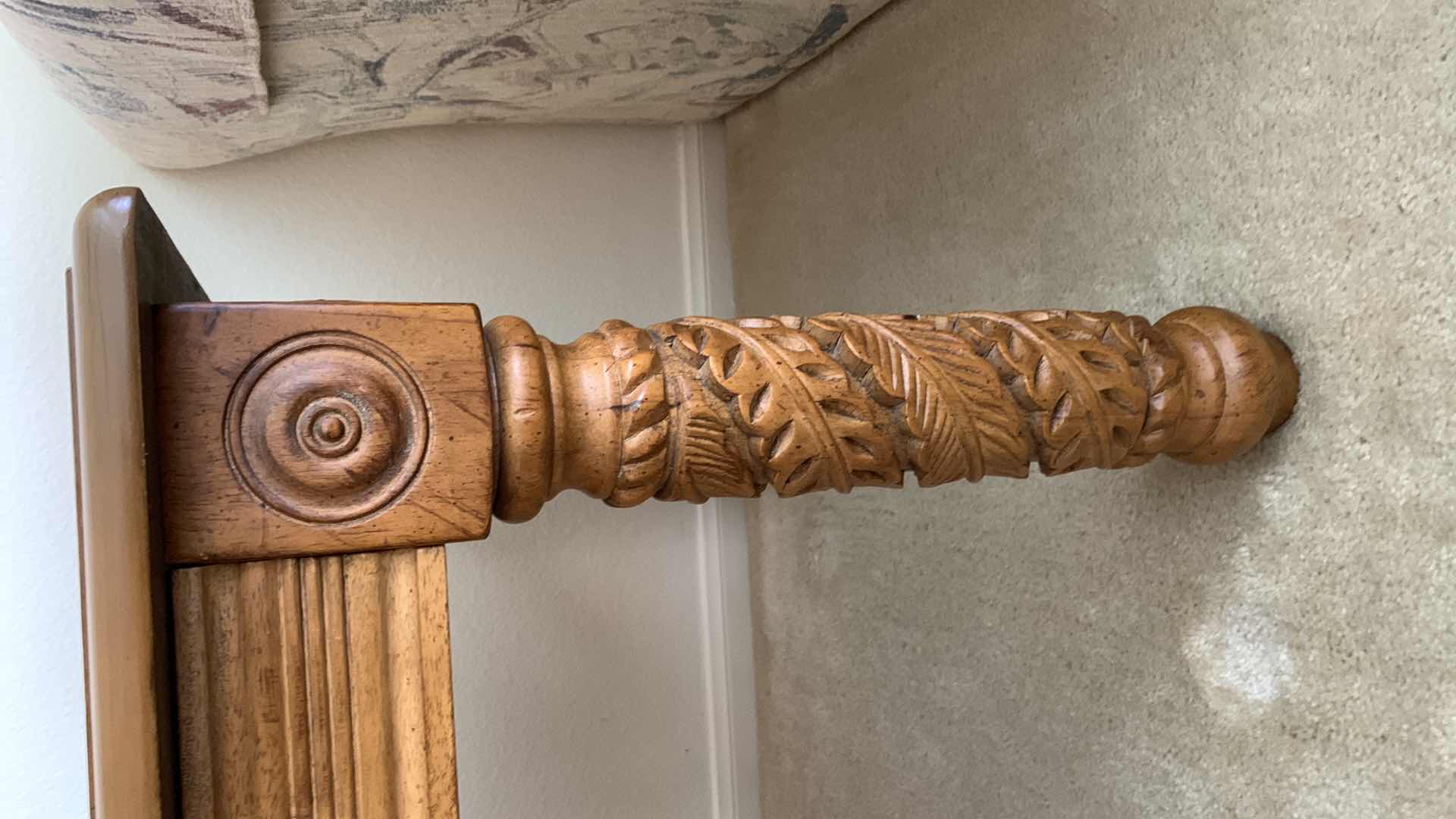 Photo 1 of WOODEN END TABLE WITH CARVED LEGS 27” X 27” H 23”