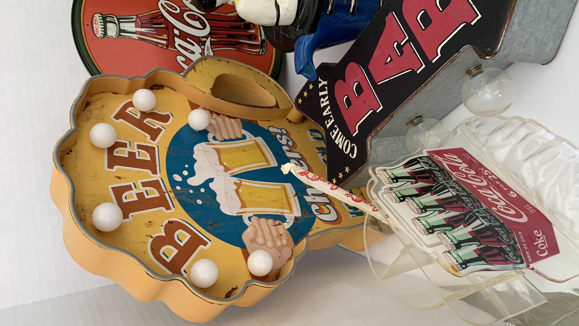 Photo 1 of BAR SIGNS AND COCA COLA ITEMS