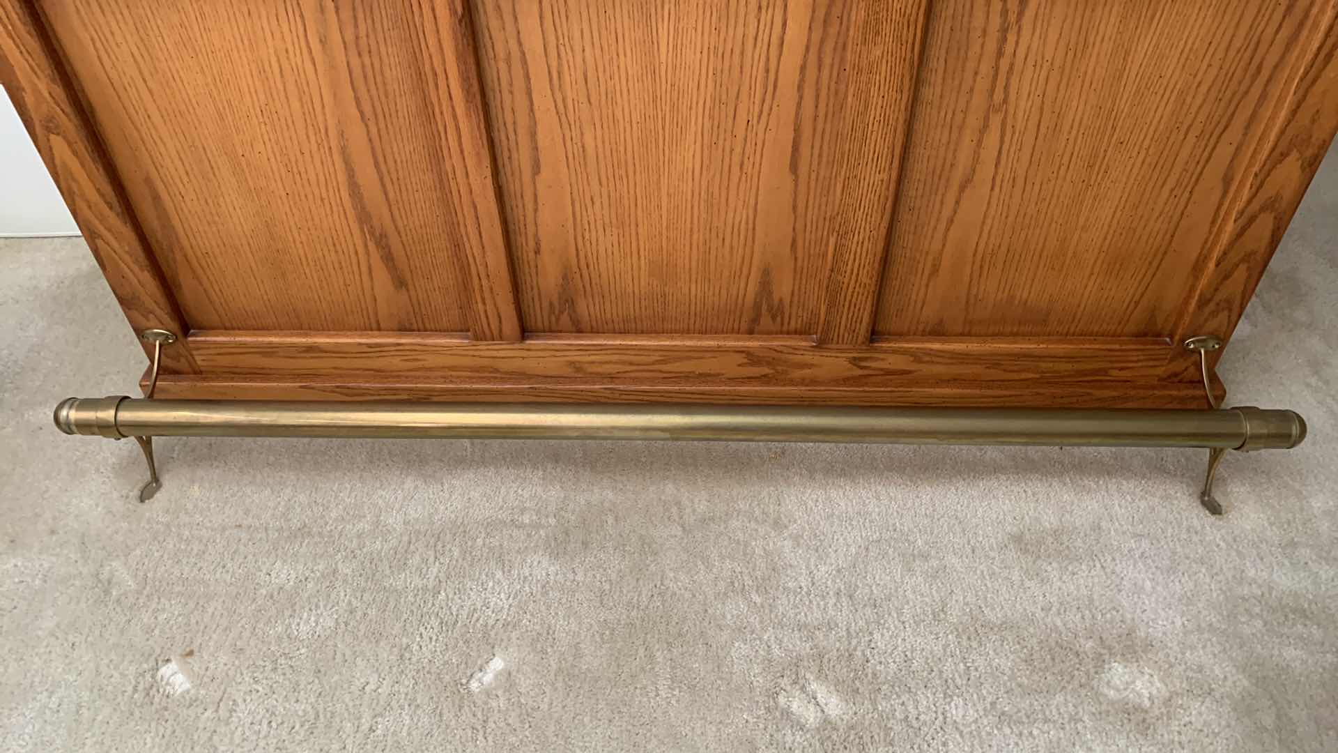 Photo 1 of SOLID OAK BAR WITH BRASS FOOT-RAIL,SINK, AND WINE RACK 76” X 26” X 43”