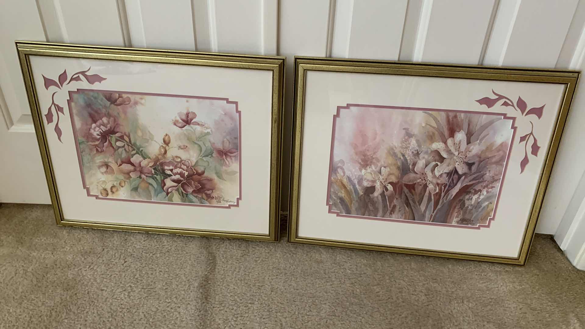 Photo 1 of PAIR OF FLORAL PRINTS 22” X 18”