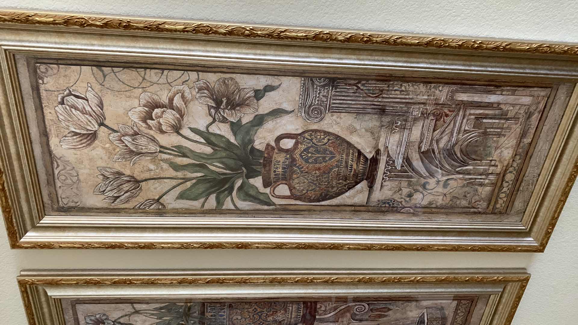 Photo 2 of PAIR OF FLORAL PRINTS 16” X 40”