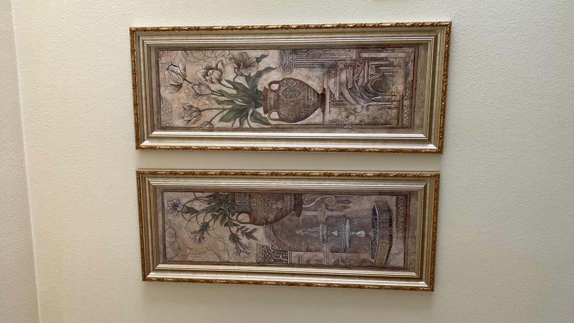 Photo 1 of PAIR OF FLORAL PRINTS 16” X 40”