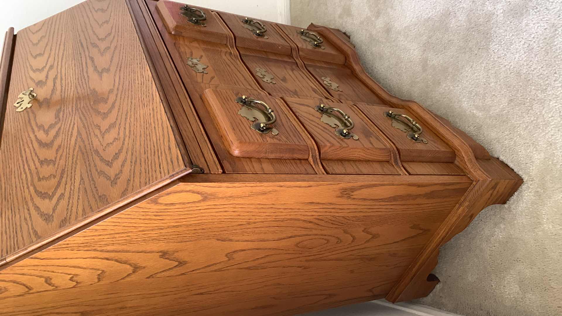 Photo 1 of VINTAGE DROP FRONT SECRETARY WRITING DESK 30” X 15” H 37”