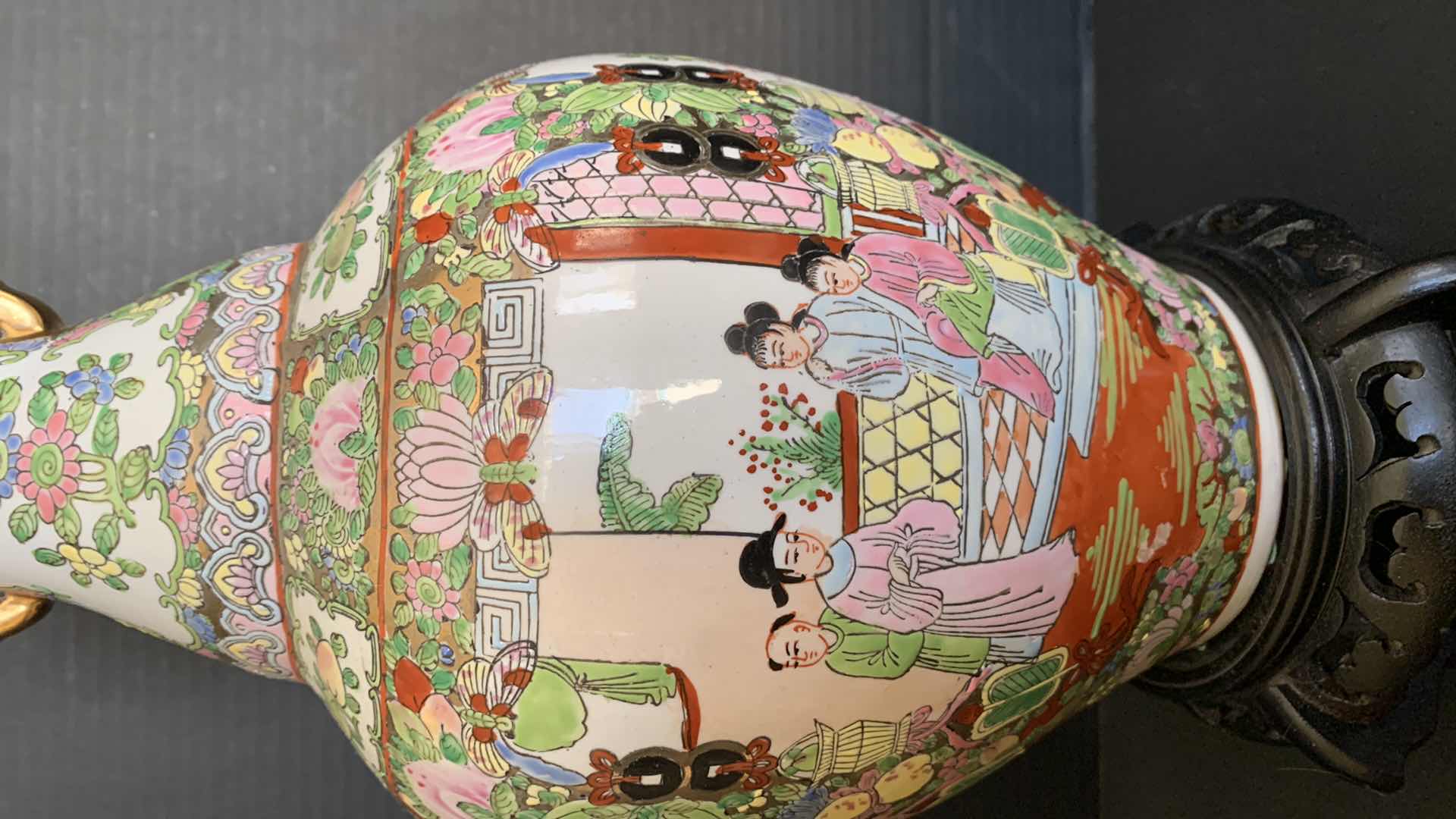 Photo 1 of ORIENTAL THEMED VASE 19” TALL