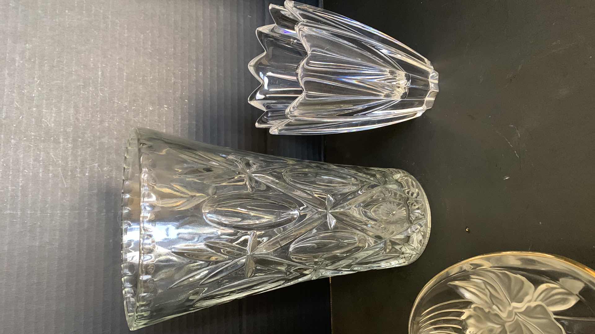 Photo 1 of CRYSTAL VASES AND MIKASA CANDY DISH