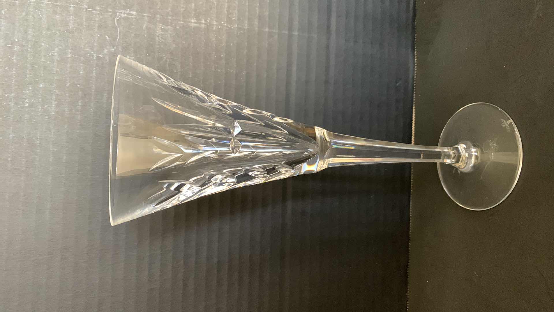 Photo 1 of WATERFORD CRYSTAL CHAMPAGNE FLUTES AND VINTAGE CORRE SQUARE RIBBED DISHES