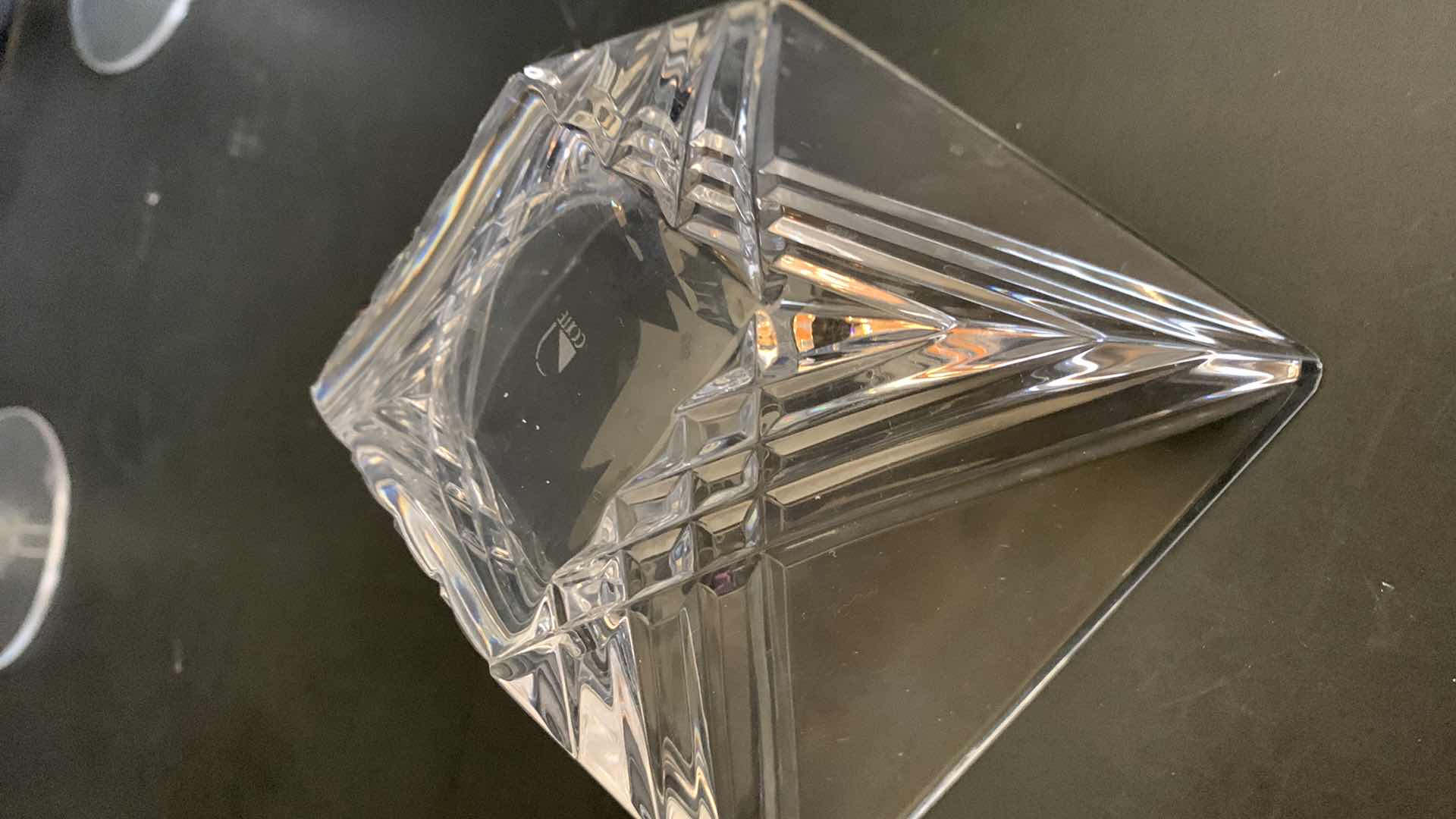 Photo 1 of WATERFORD CRYSTAL CHAMPAGNE FLUTES AND VINTAGE CORRE SQUARE RIBBED DISHES