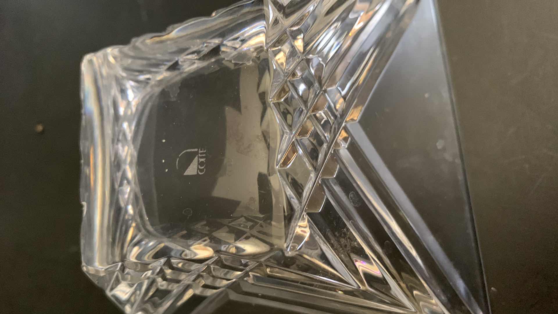 Photo 1 of WATERFORD CRYSTAL CHAMPAGNE FLUTES AND VINTAGE CORRE SQUARE RIBBED DISHES