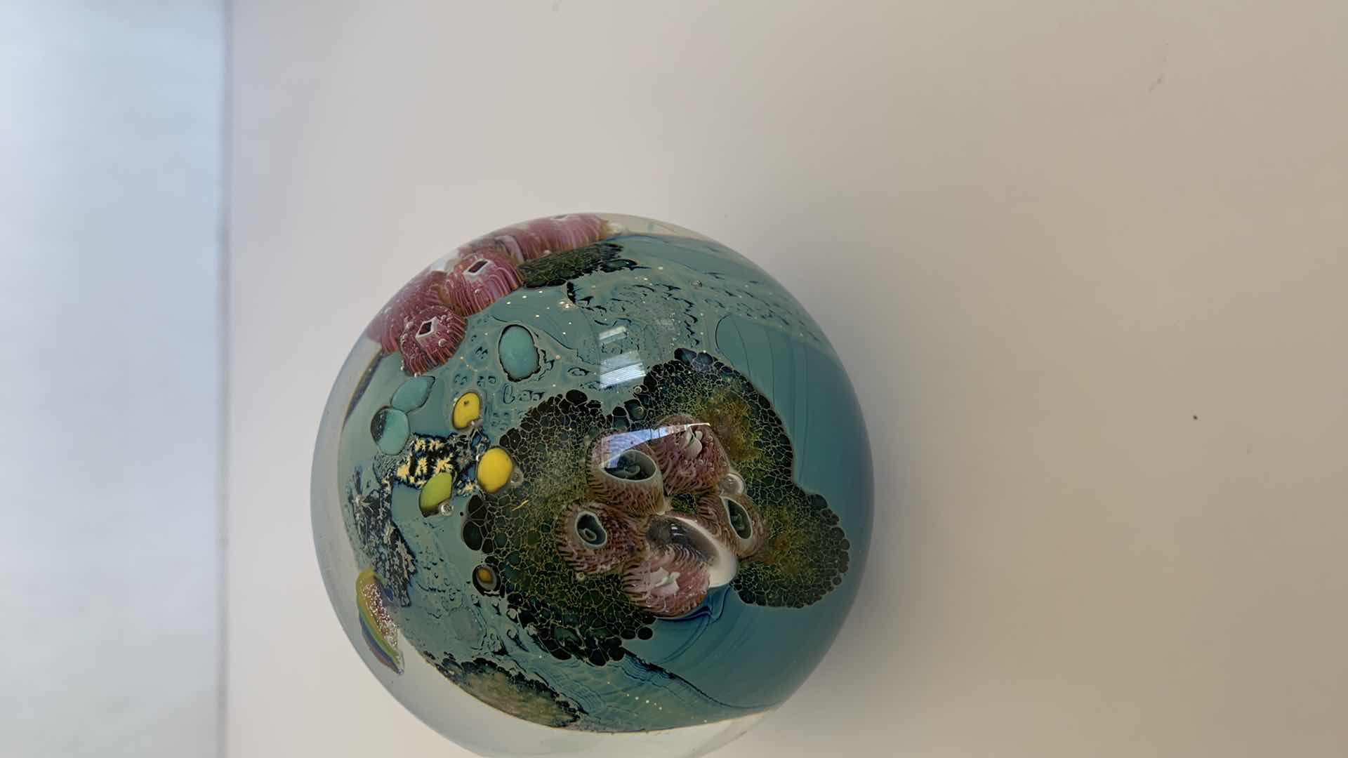 Photo 1 of JOSH SIMPSON ART GLASS 4.25 PLANET PAPERWEIGHT $720