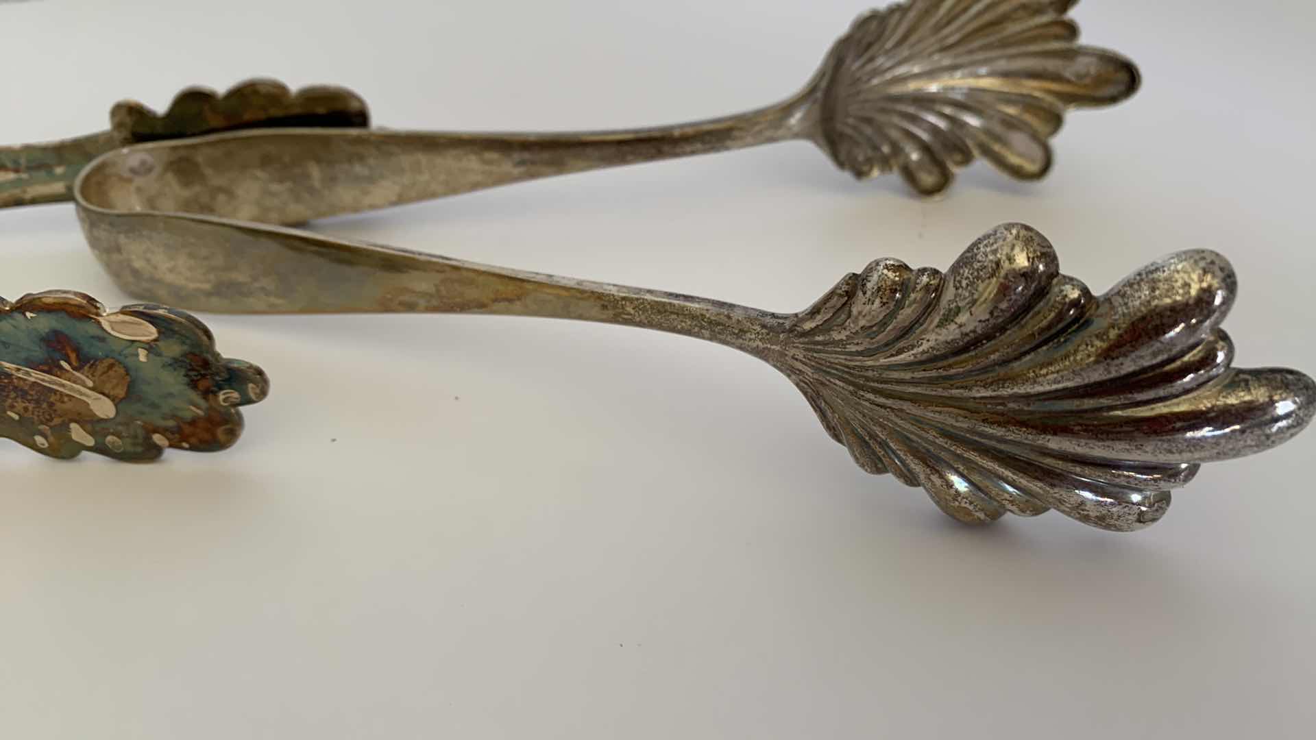 Photo 1 of PAIR OF SILVER PLATED TONGS
