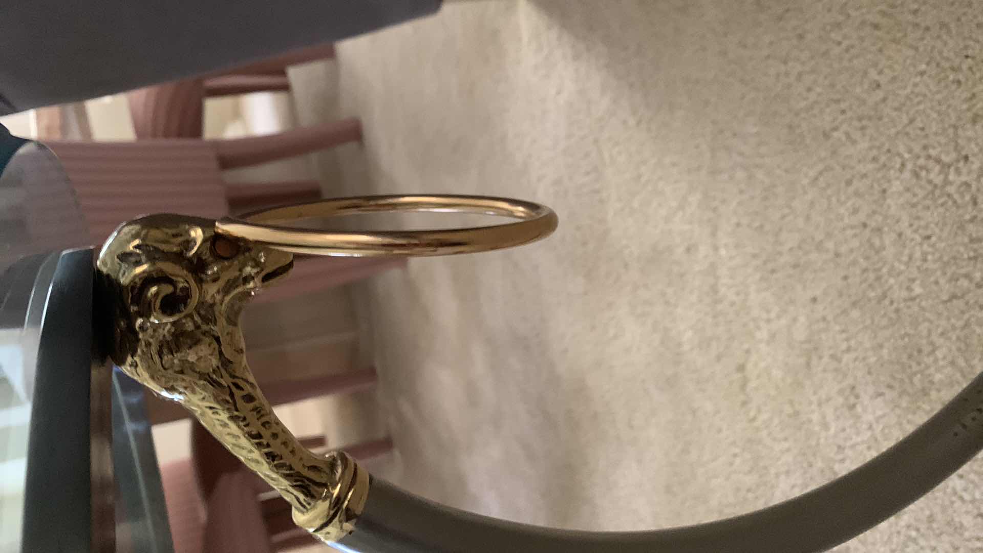 Photo 1 of VINTAGE PEWTER AND BRONZE PEDESTAL TABLE 24” X 20”