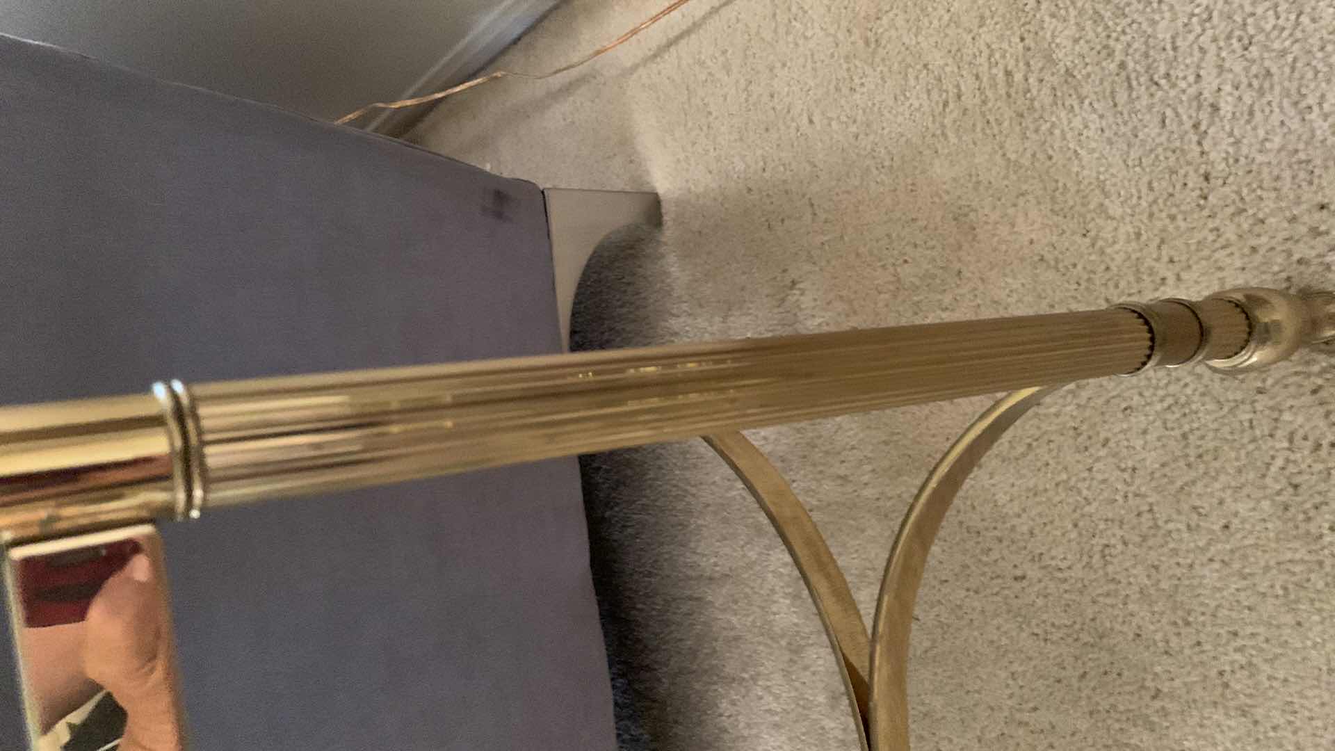 Photo 1 of BRASS AND GLASS END TABLE 27” X 22” H 23”