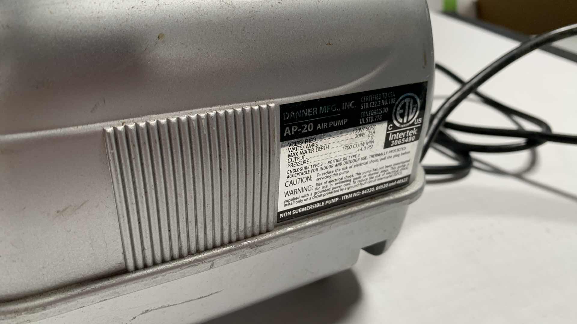 Photo 1 of DANNER AP-20 AIR PUMP