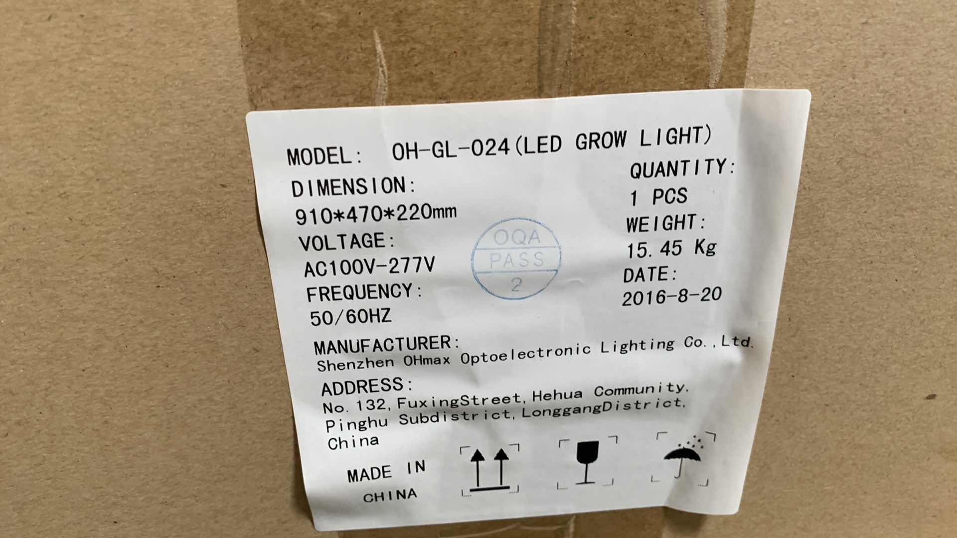 Photo 1 of LED GROW LIGHT OH-GL-024