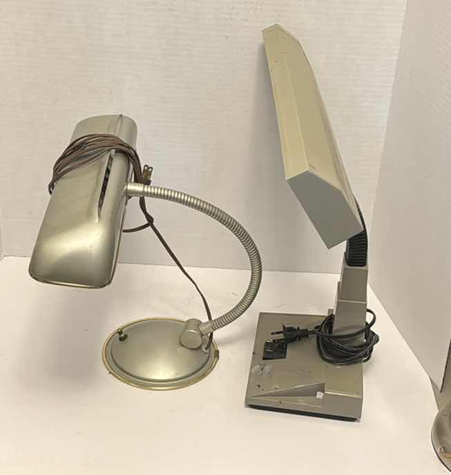 Photo 1 of SET OF TWO VINTAGE GOOSENECK LAMPS