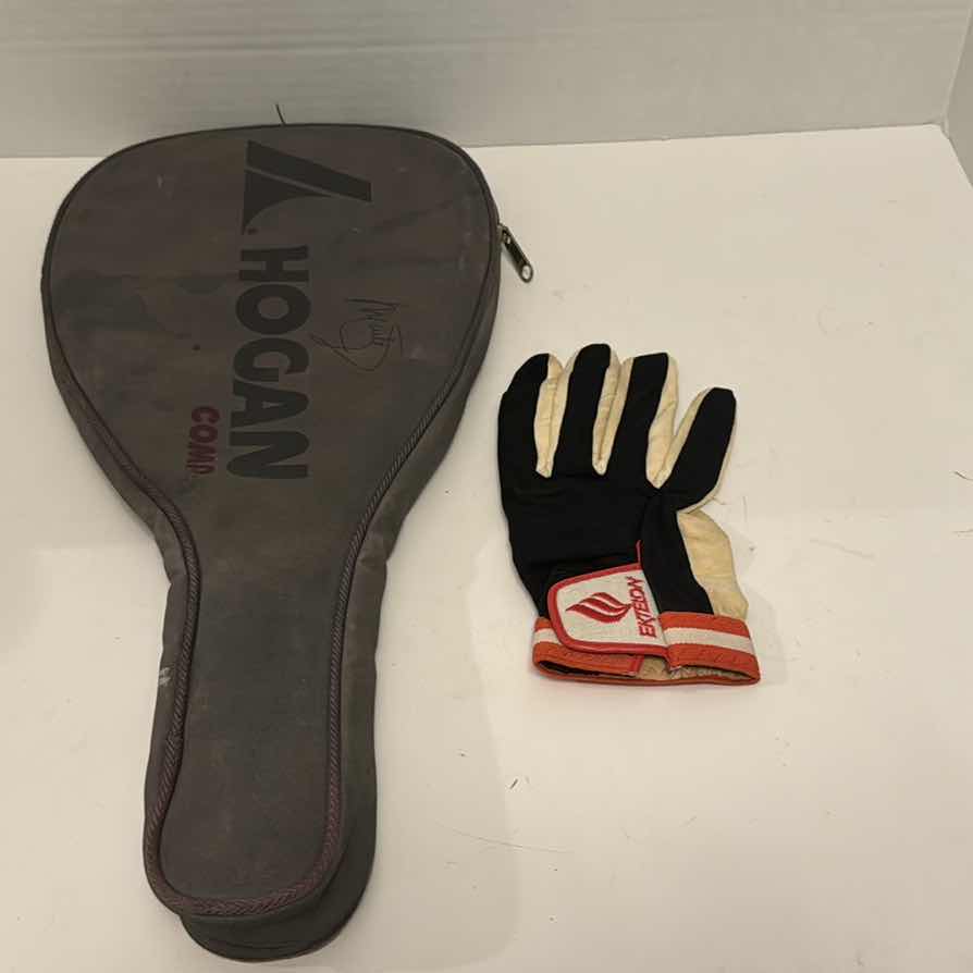 Photo 1 of PAIR OF VINTAGE RACQUETBALL RACKETS AND 2 ACCESSORIES HOGAN