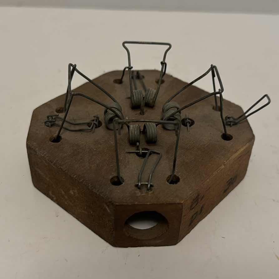 Photo 1 of 3- VINTAGE COLLECTIBLES-CANDELABRA, THERMOMETER & MOUSETRAP


