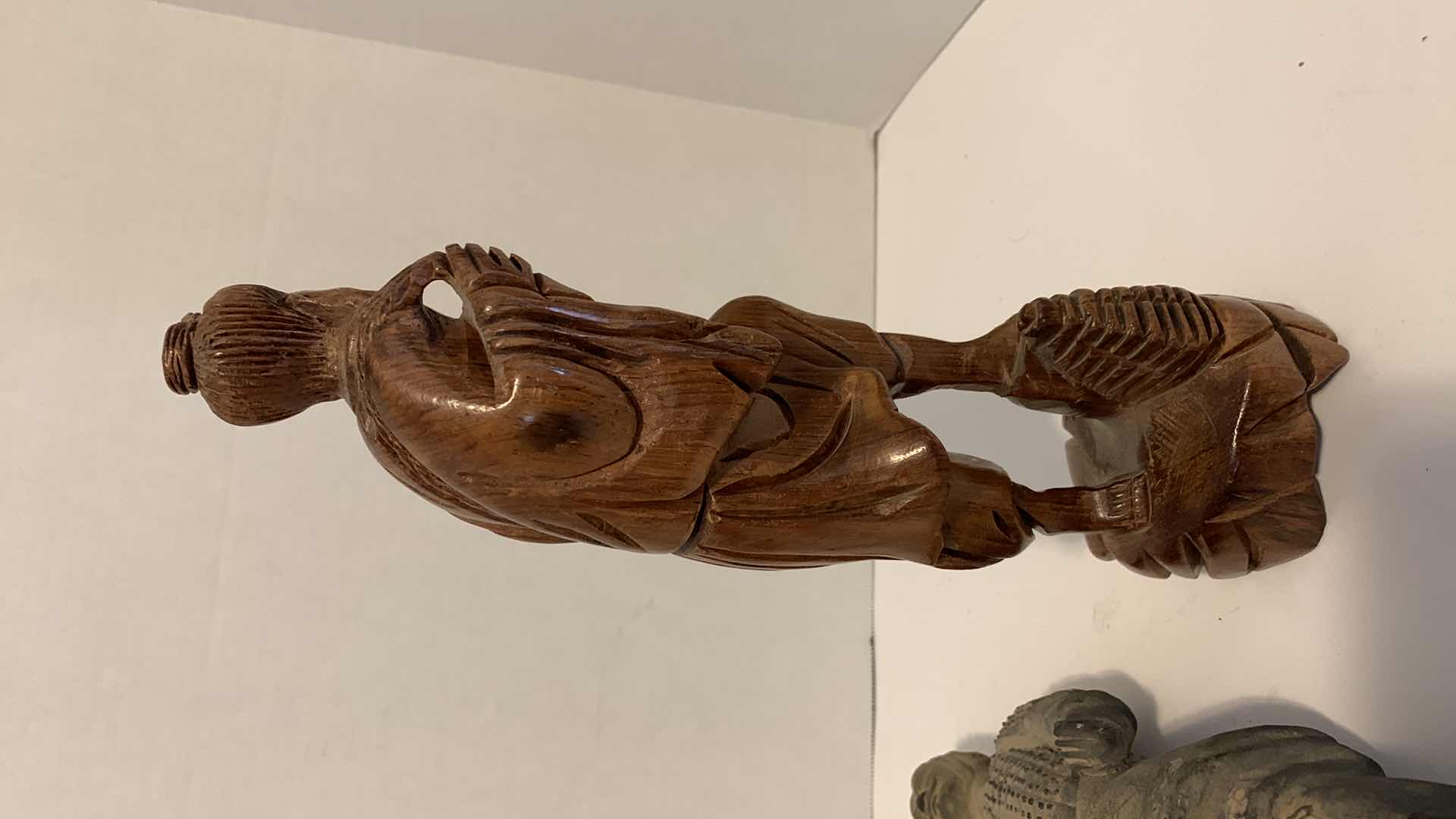 Photo 1 of PAIR OF ORIENTAL INSPIRED STATUES TALLEST IS 12”